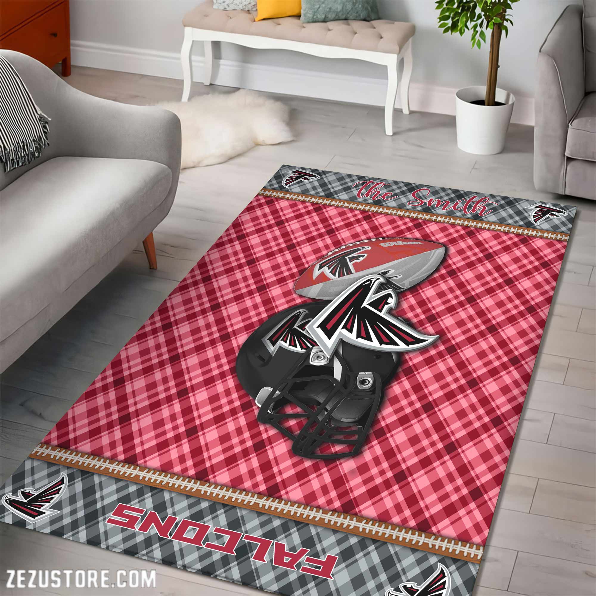 Alternative view of Atlanta Falcons Living Room Rug Custom Your Name, Football Team Living Room Rug 2024 Versions, FootBall Fan Gifts EHIVM-53670