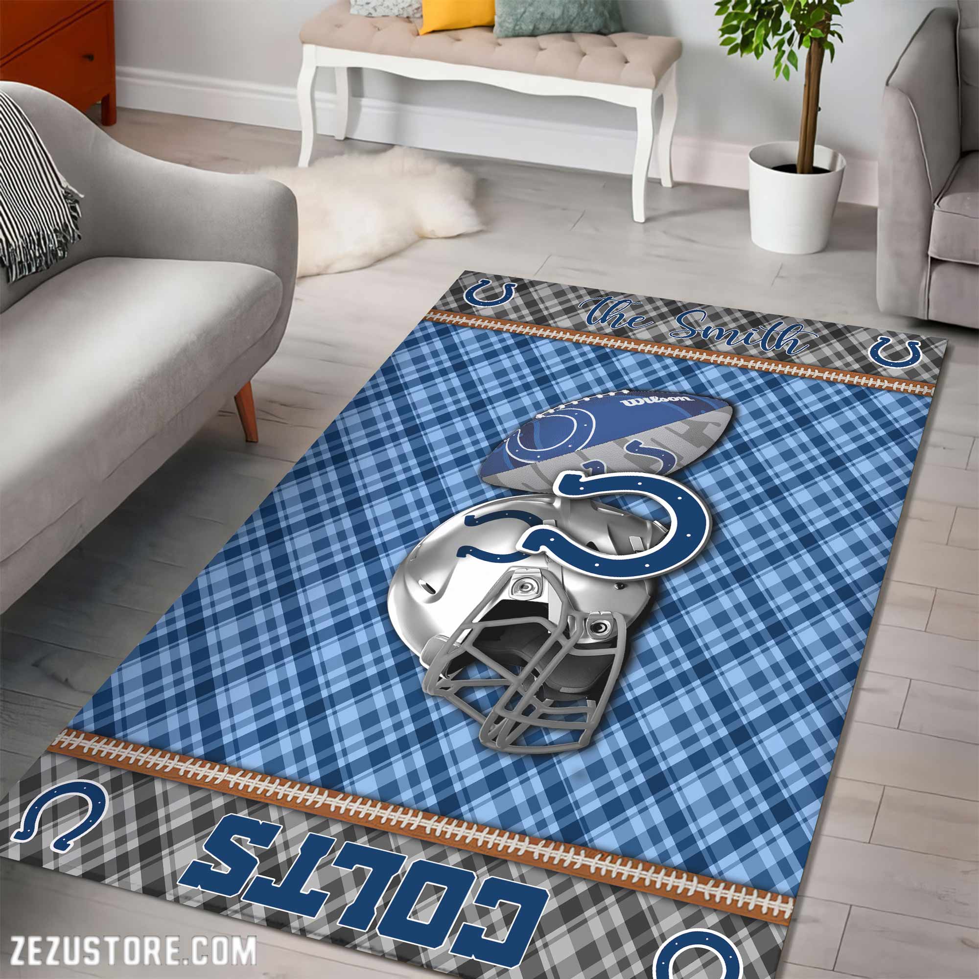 Alternative view of Indianapolis Colts Living Room Rug Custom Your Name, Football Team Living Room Rug 2024 Versions, FootBall Fan Gifts EHIVM-53670