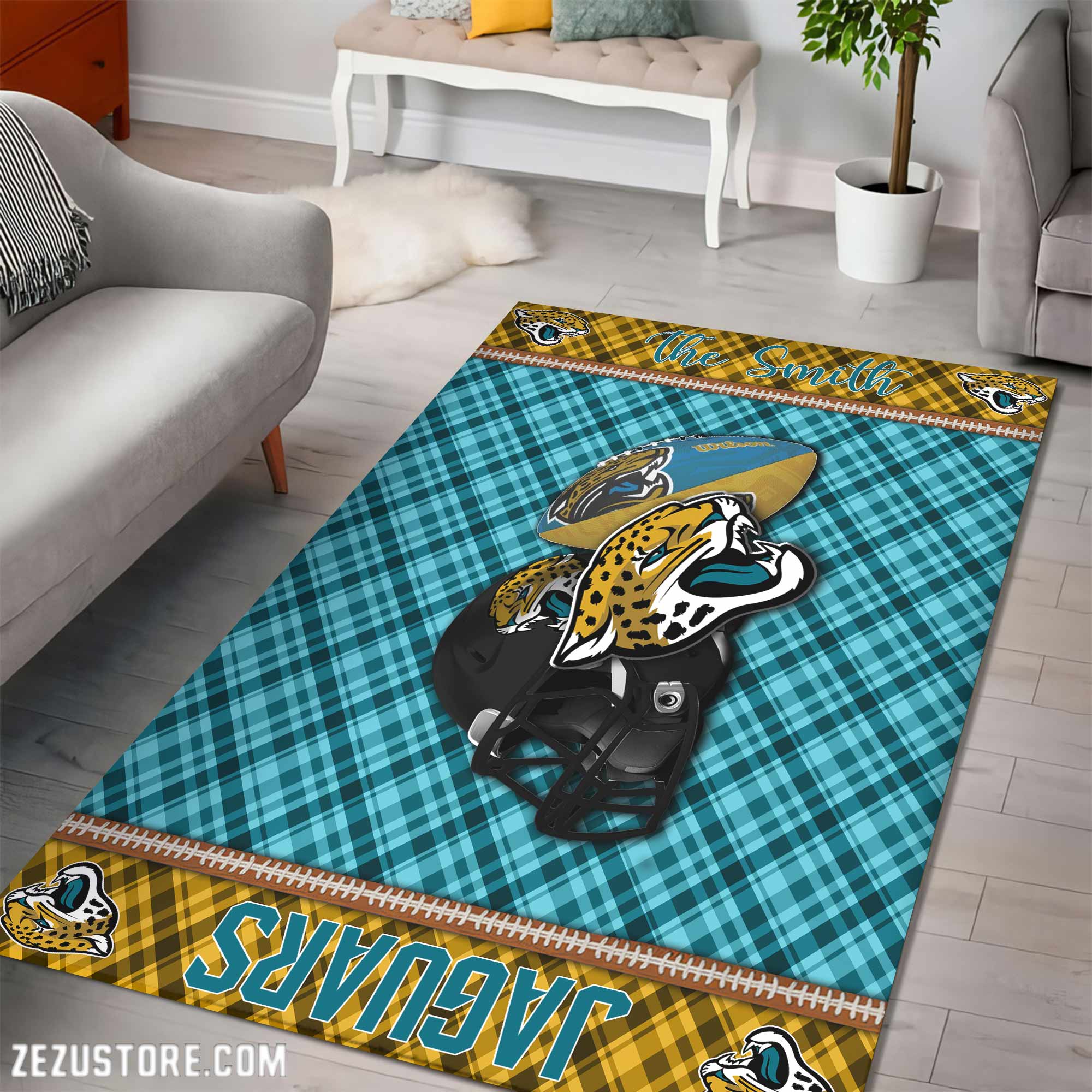 Alternative view of Jacksonville Jaguars Living Room Rug Custom Your Name, Football Team Living Room Rug 2024 Versions, FootBall Fan Gifts EHIVM-53670