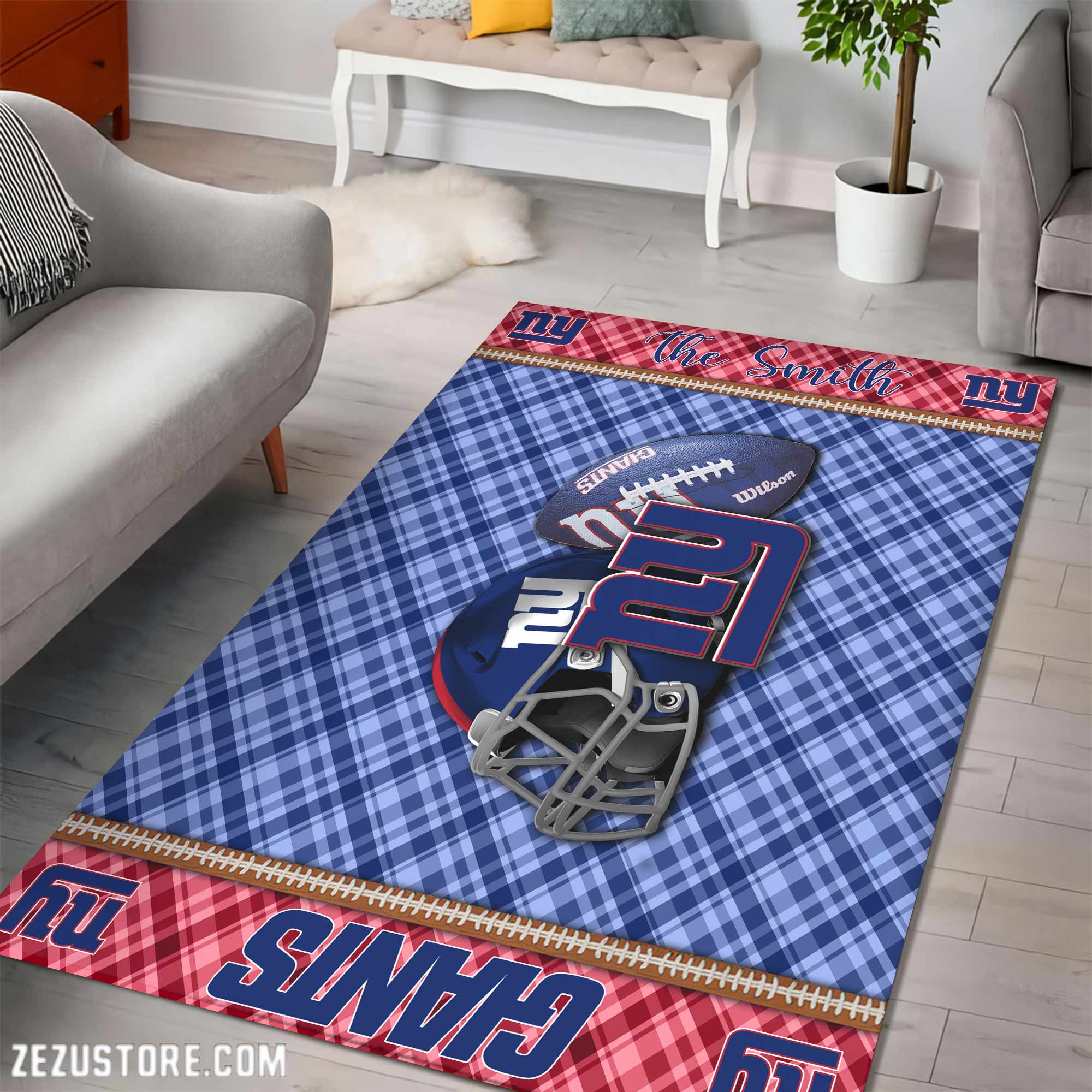 Alternative view of New York Giants Living Room Rug Custom Your Name, Football Team Living Room Rug 2024 Versions, FootBall Fan Gifts EHIVM-53670