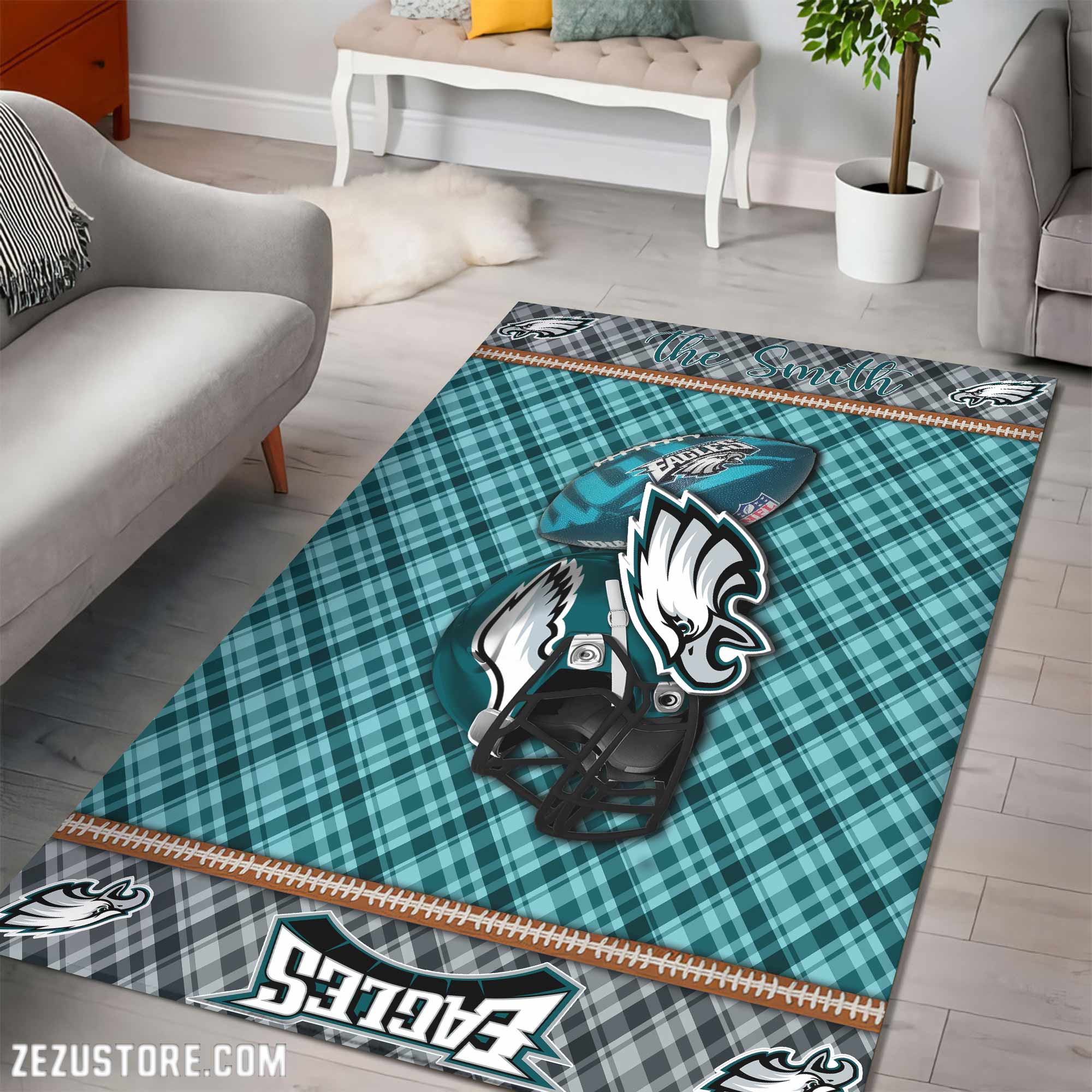 Alternative view of Philadelphia Eagles Living Room Rug Custom Your Name, Football Team Living Room Rug 2024 Versions, FootBall Fan Gifts EHIVM-53670