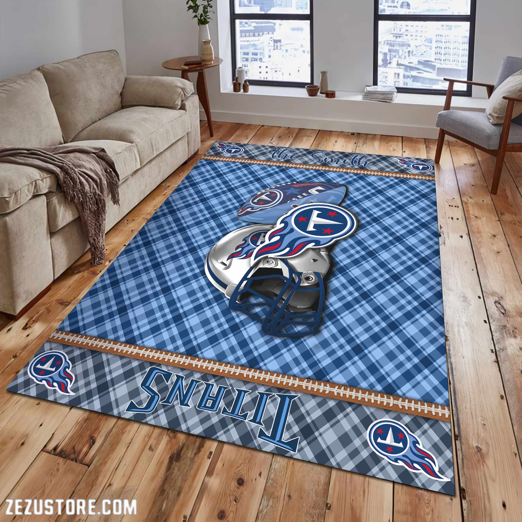 Tennessee Titans Living Room Rug Custom Your Name, Football Team Living Room Rug 2024 Versions, FootBall Fan Gifts EHIVM-53670