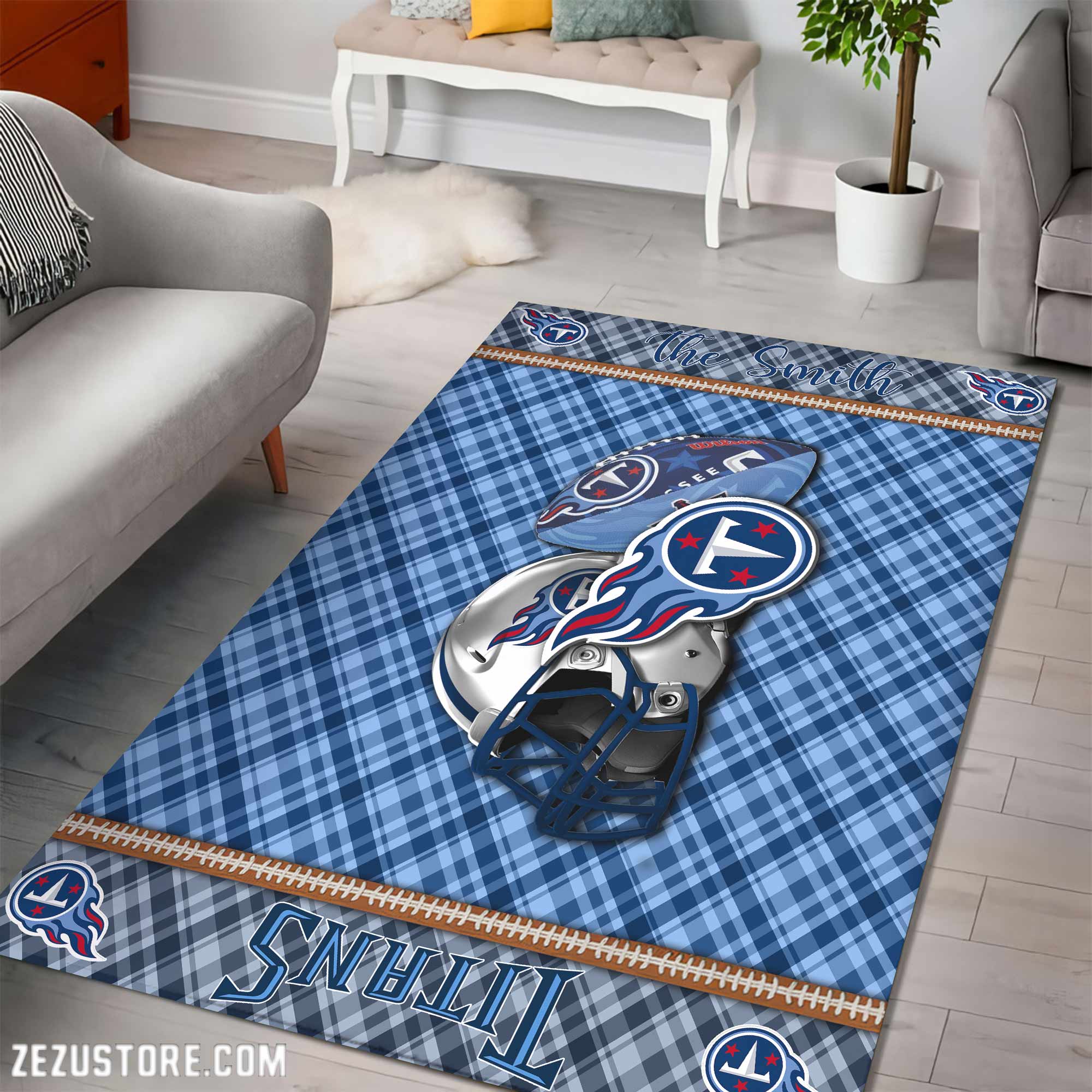Alternative view of Tennessee Titans Living Room Rug Custom Your Name, Football Team Living Room Rug 2024 Versions, FootBall Fan Gifts EHIVM-53670