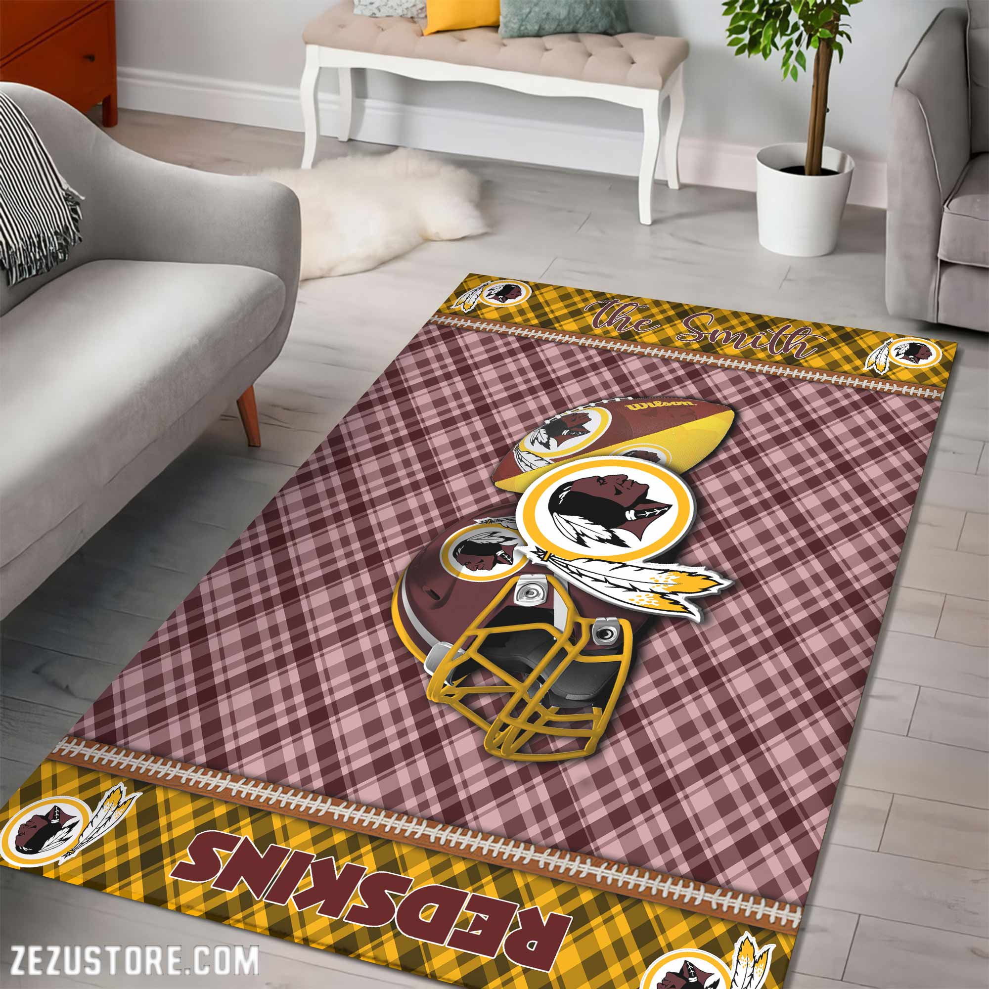 Alternative view of Washington Redskins Living Room Rug Custom Your Name, Football Team Living Room Rug 2024 Versions, FootBall Fan Gifts EHIVM-53670