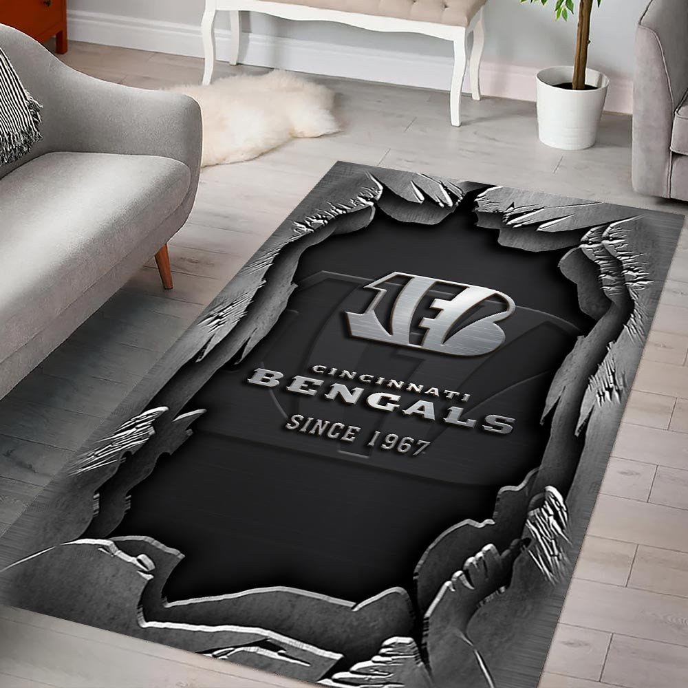 Cincinnati Bengals Living Room Rug, Football Team Living Room Rug 2024 Versions, FootBall Fan Gifts EHIVM-57794