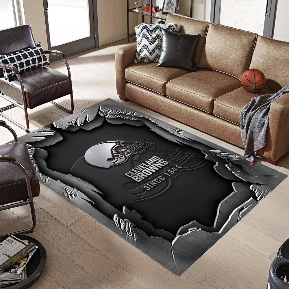 Alternative view of Cleveland Browns Living Room Rug, Football Team Living Room Rug 2024 Versions, FootBall Fan Gifts EHIVM-57794