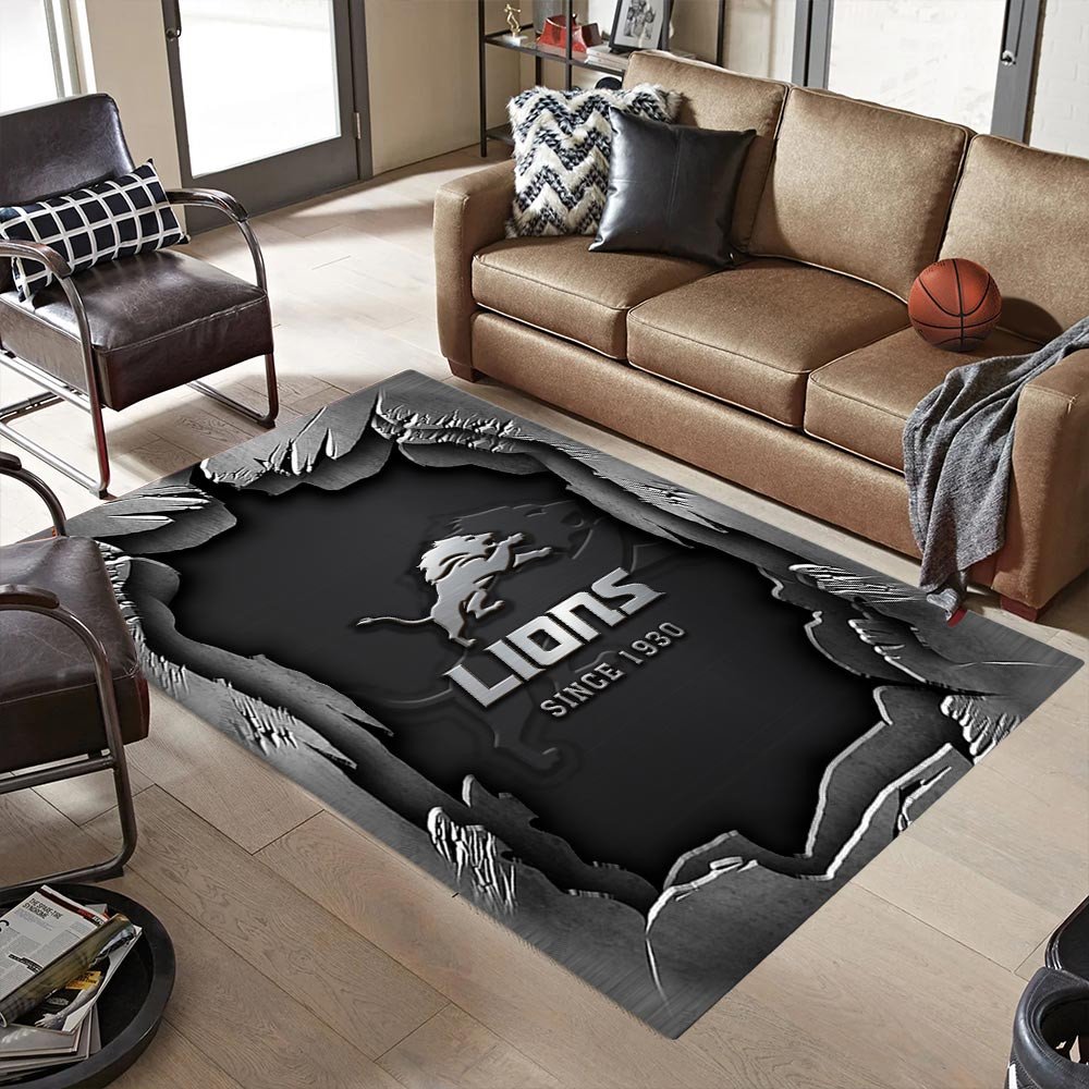 Alternative view of Detroit Lions Living Room Rug, Football Team Living Room Rug 2024 Versions, FootBall Fan Gifts EHIVM-57794