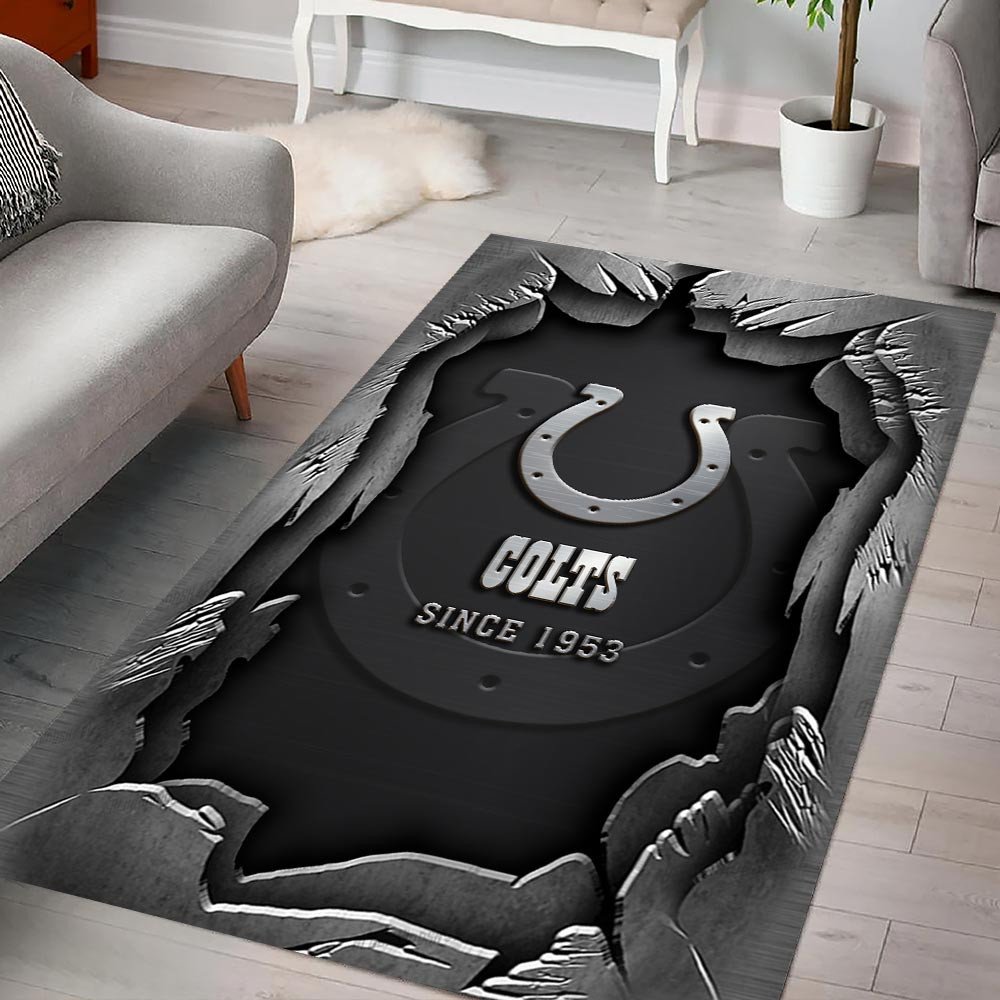 Indianapolis Colts Living Room Rug, Football Team Living Room Rug 2024 Versions, FootBall Fan Gifts EHIVM-57794