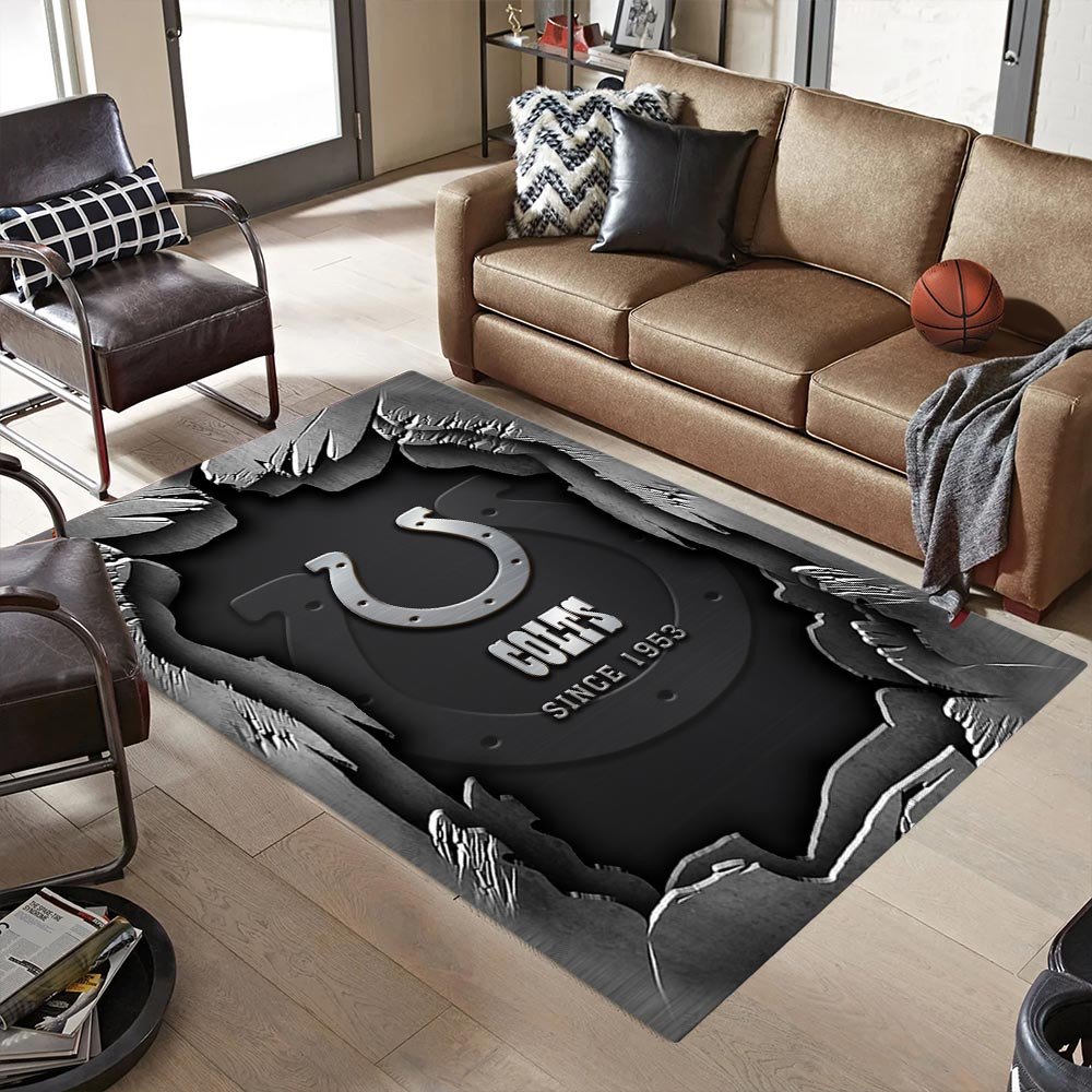 Alternative view of Indianapolis Colts Living Room Rug, Football Team Living Room Rug 2024 Versions, FootBall Fan Gifts EHIVM-57794