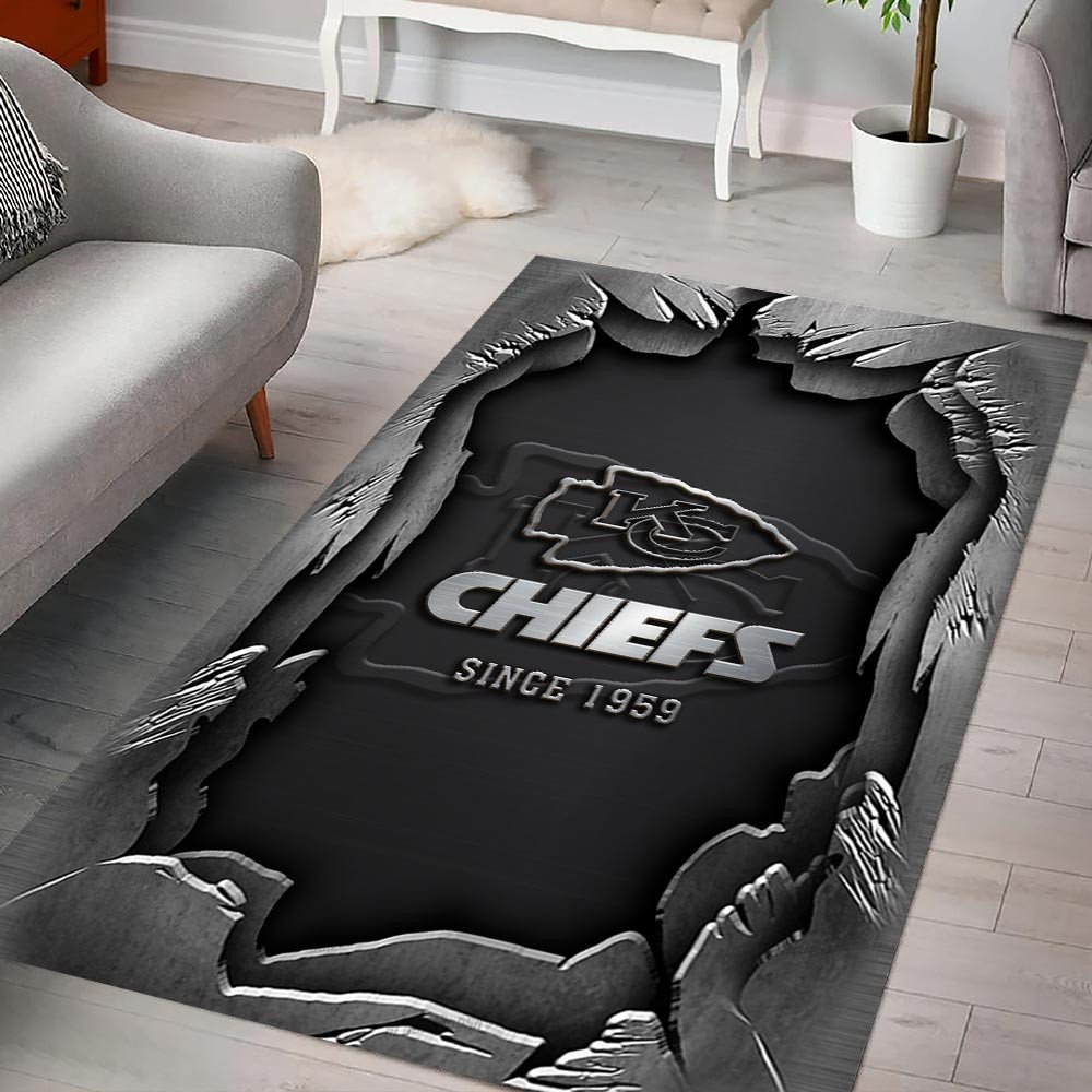 Kansas City Chiefs Living Room Rug, Football Team Living Room Rug 2024 Versions, FootBall Fan Gifts EHIVM-57794