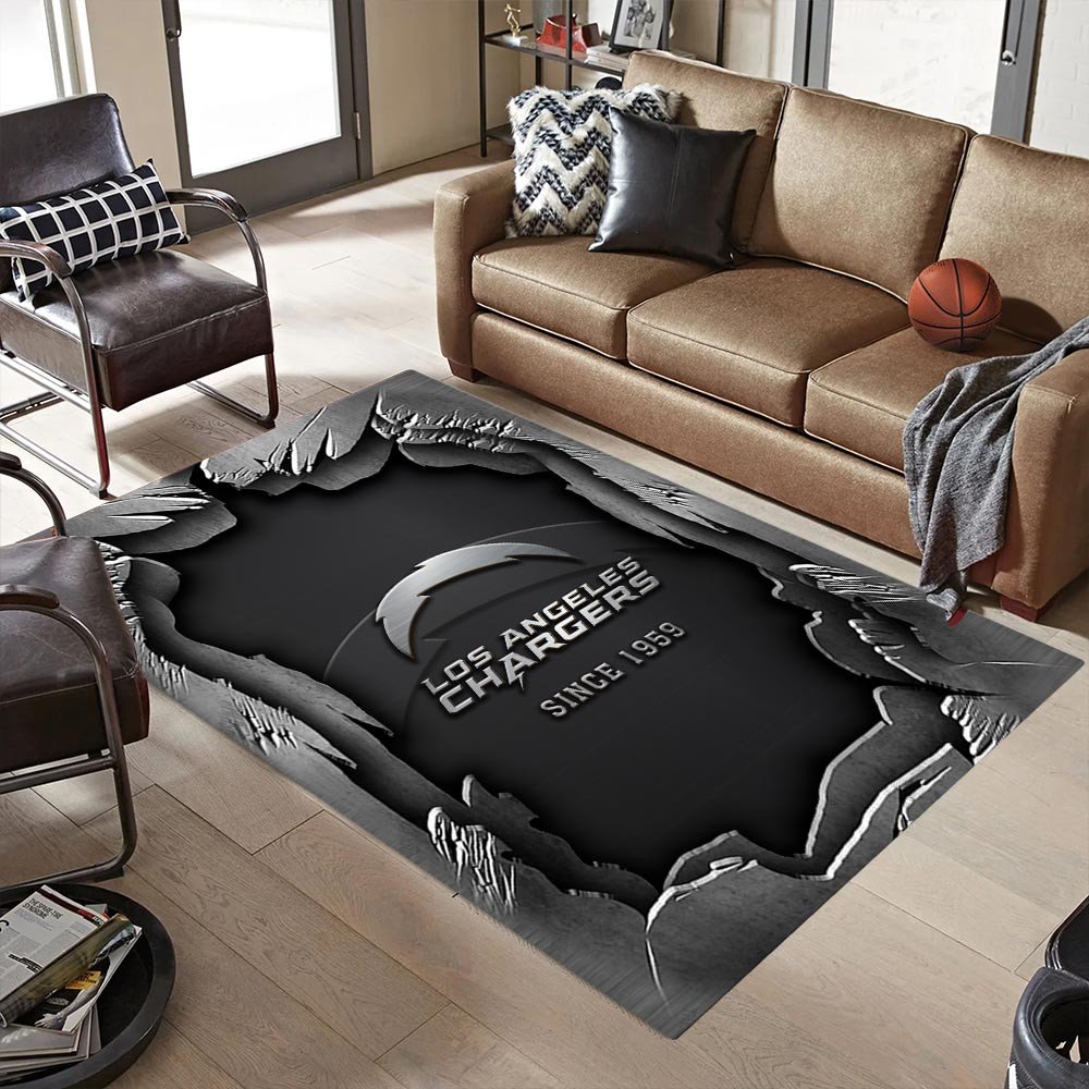 Alternative view of Los Angeles Chargers Living Room Rug, Football Team Living Room Rug 2024 Versions, FootBall Fan Gifts EHIVM-57794