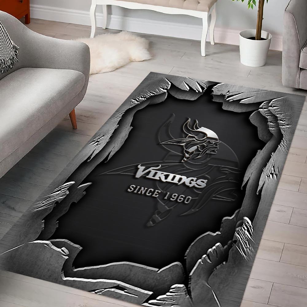 Minnesota Vikings Living Room Rug, Football Team Living Room Rug 2024 Versions, FootBall Fan Gifts EHIVM-57794