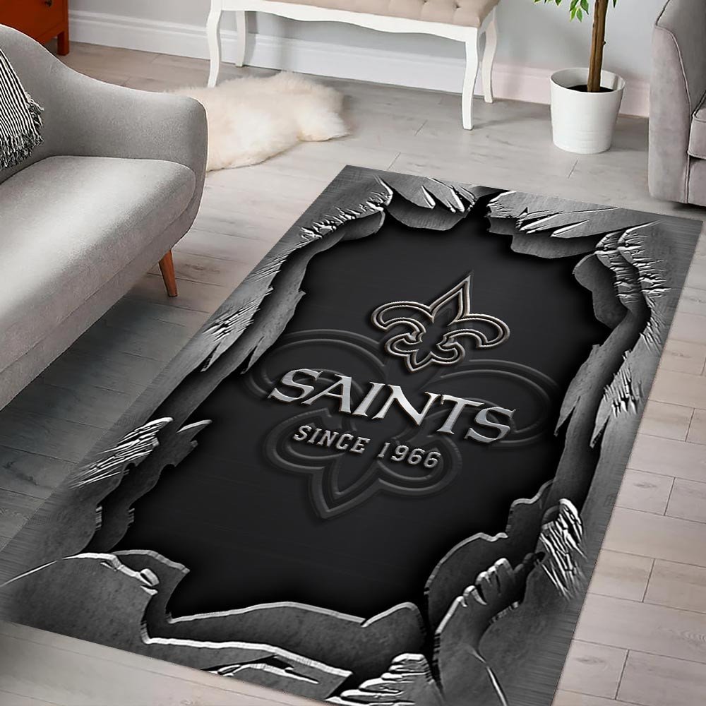 New Orleans Saints Living Room Rug, Football Team Living Room Rug 2024 Versions, FootBall Fan Gifts EHIVM-57794