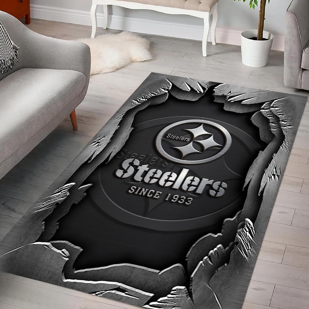 Pittsburgh Steelers Living Room Rug, Football Team Living Room Rug 2024 Versions, FootBall Fan Gifts EHIVM-57794