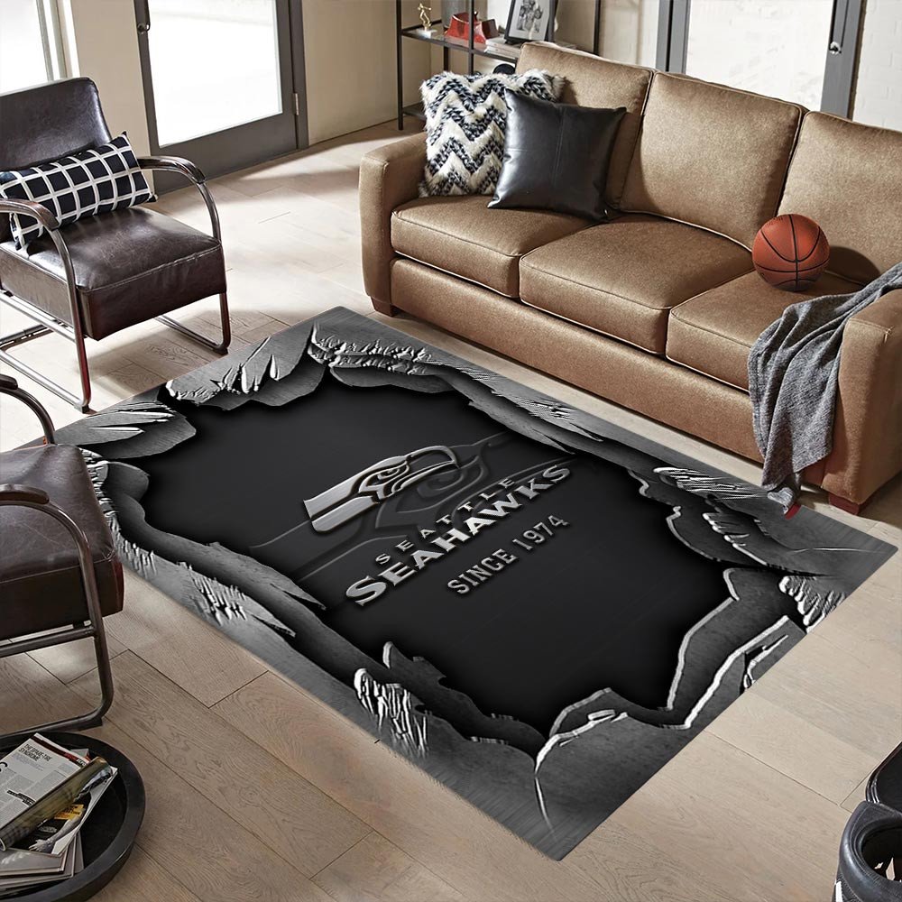 Alternative view of Seattle Seahawks Living Room Rug, Football Team Living Room Rug 2024 Versions, FootBall Fan Gifts EHIVM-57794