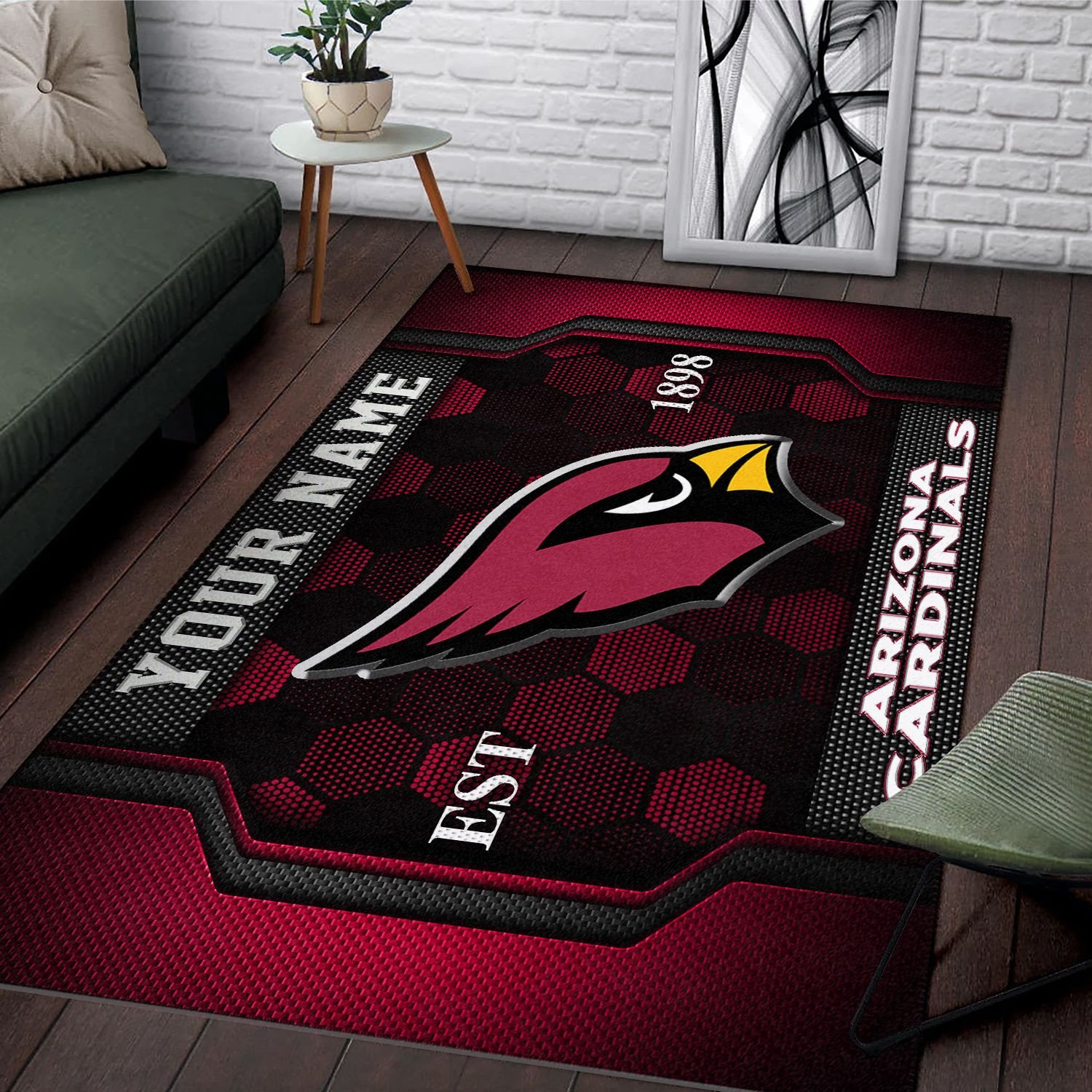 Alternative view of Arizona Cardinals Rectangle Rug Custom Your Family Name  2024 Versions, Football Team Rug, Football Fan Gifts, Home Decorations EHIVM-62268