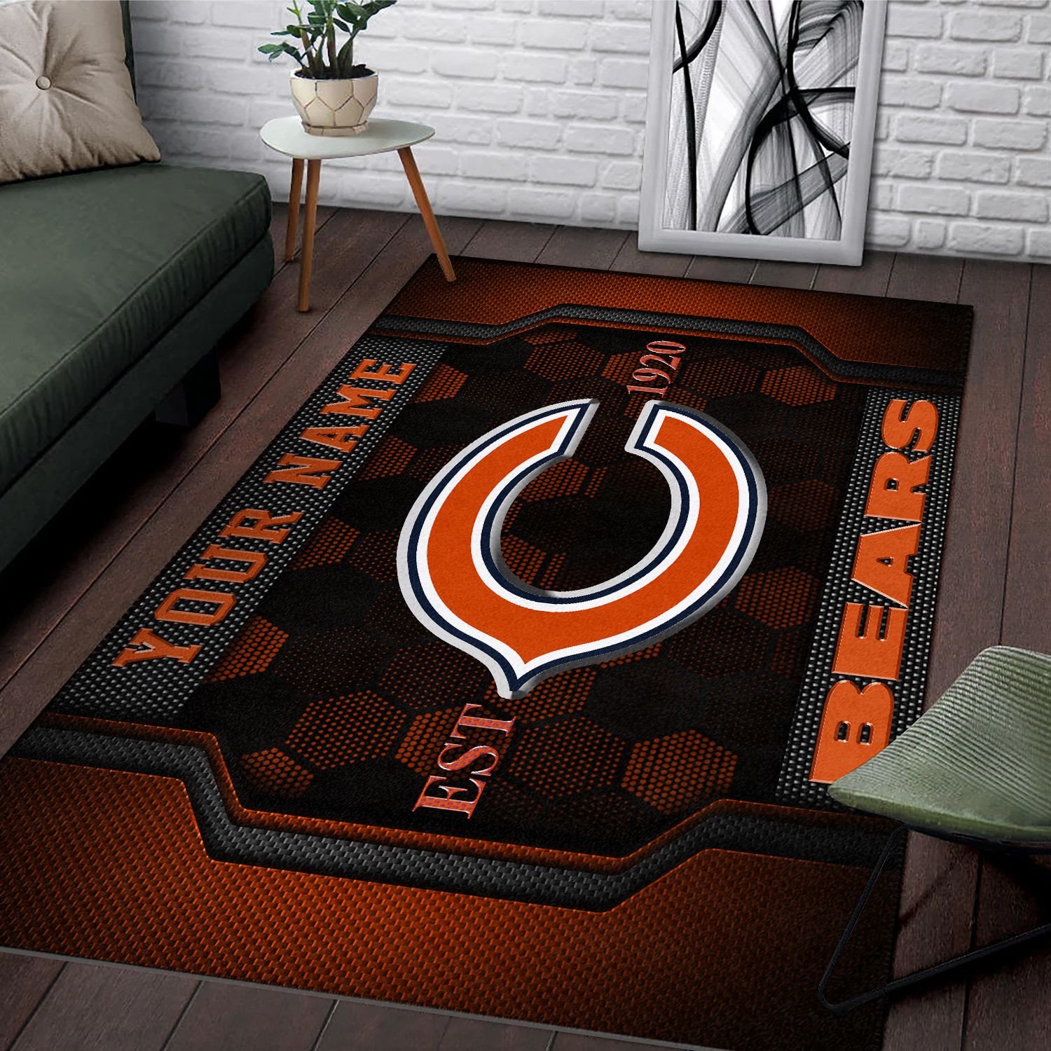 Alternative view of Chicago Bears Rectangle Rug Custom Your Family Name  2024 Versions, Football Team Rug, Football Fan Gifts, Home Decorations EHIVM-62268