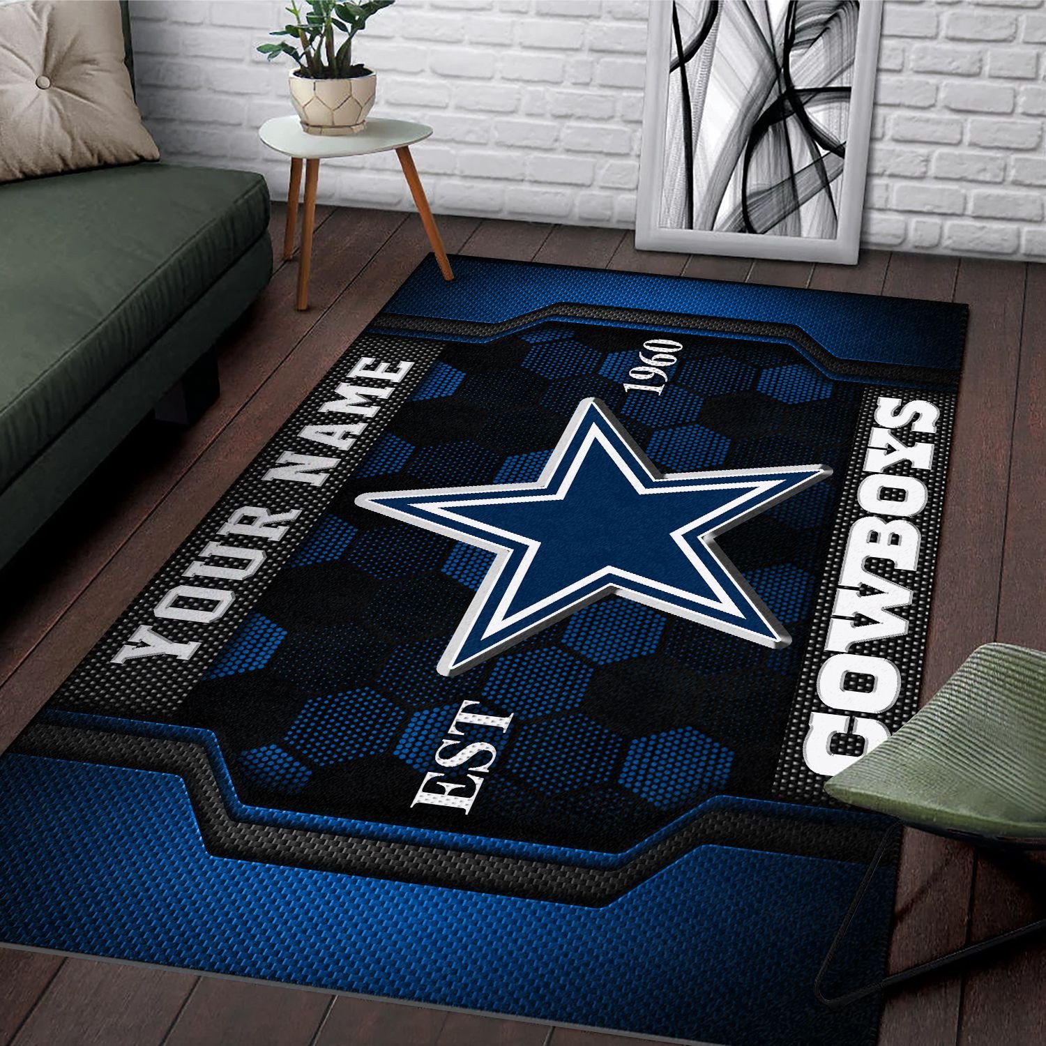 Alternative view of Dallas Cowboys Rectangle Rug Custom Your Family Name  2024 Versions, Football Team Rug, Football Fan Gifts, Home Decorations EHIVM-62268