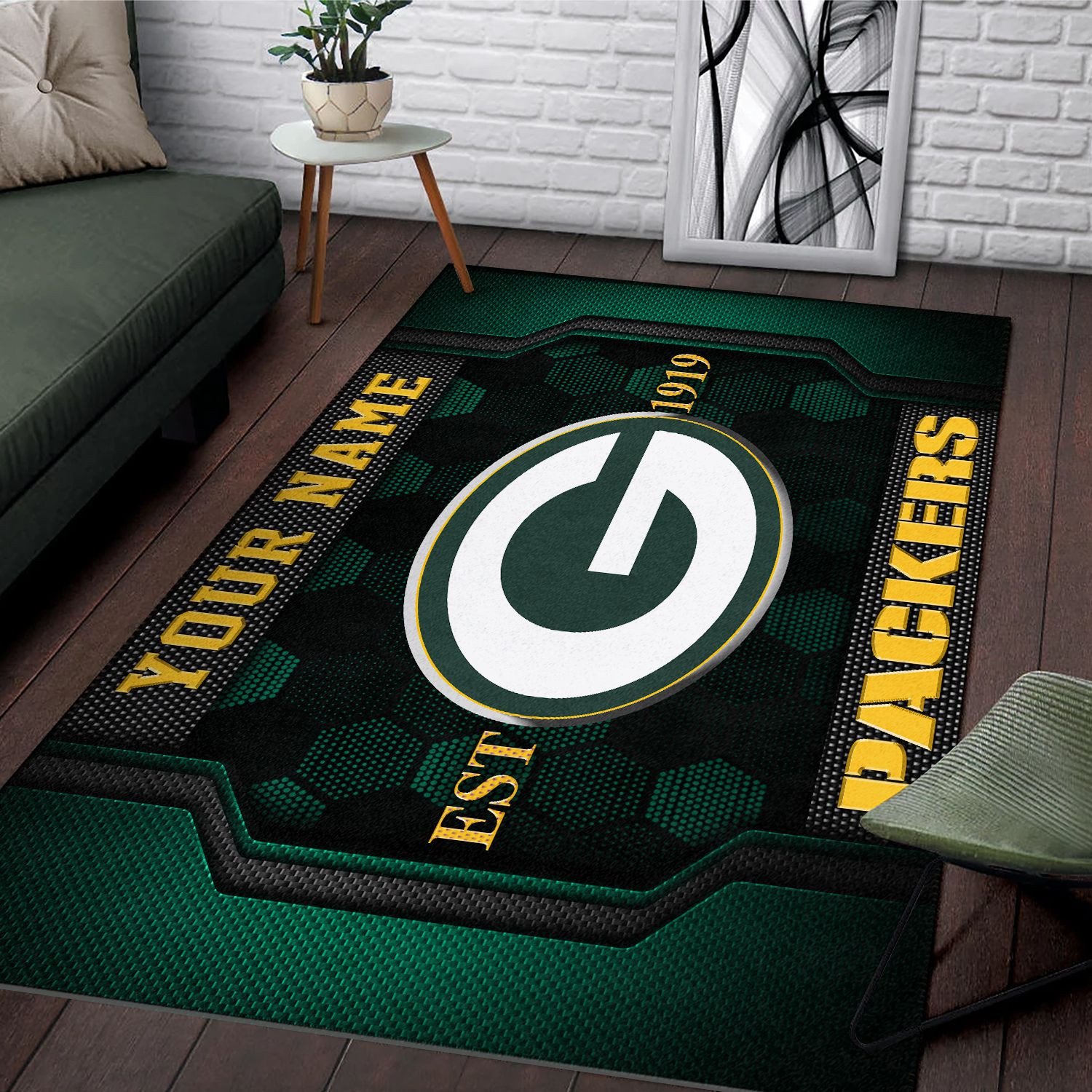 Alternative view of Green Bay Packers Rectangle Rug Custom Your Family Name  2024 Versions, Football Team Rug, Football Fan Gifts, Home Decorations EHIVM-62268