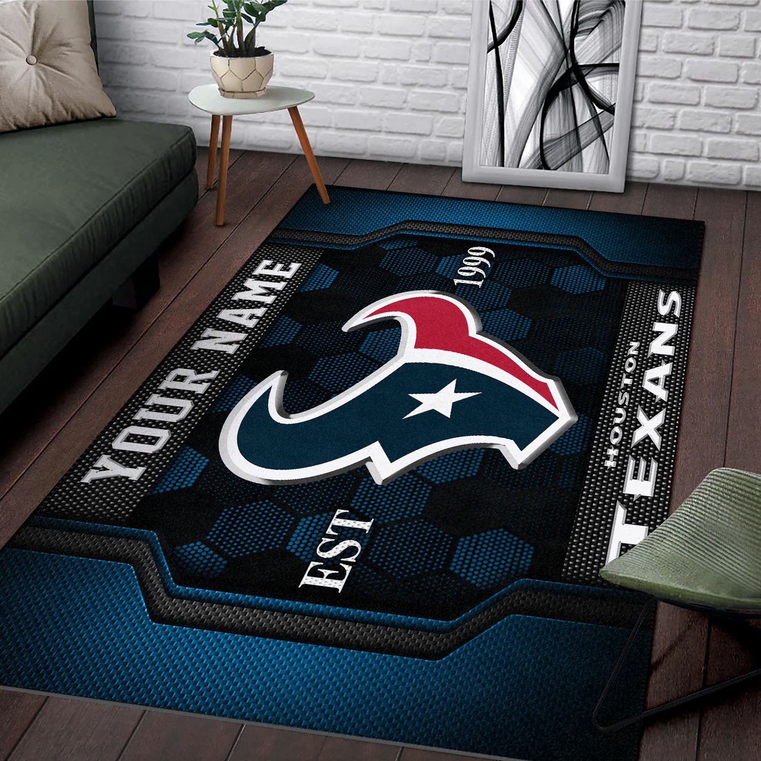 Alternative view of Houston Texans Rectangle Rug Custom Your Family Name  2024 Versions, Football Team Rug, Football Fan Gifts, Home Decorations EHIVM-62268