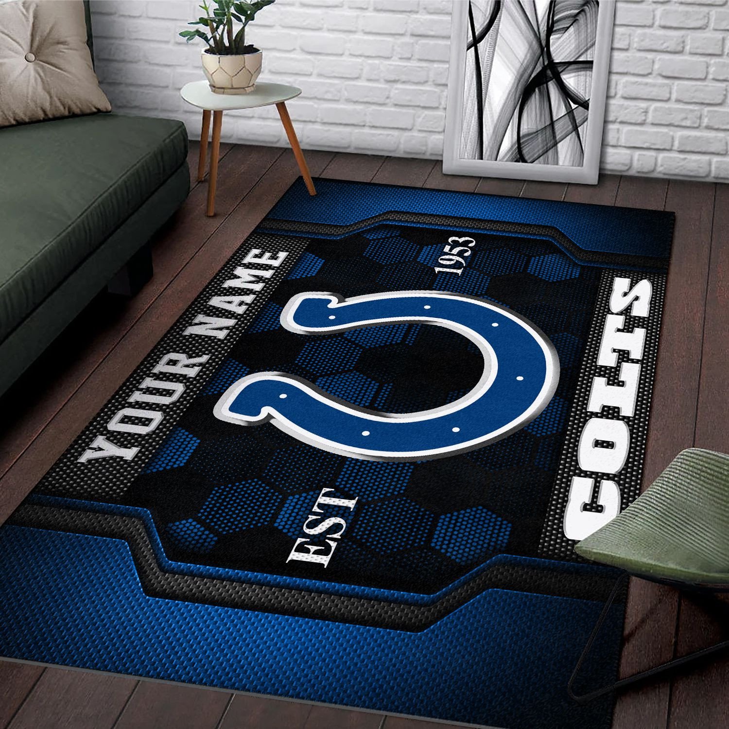 Alternative view of Indianapolis Colts Rectangle Rug Custom Your Family Name  2024 Versions, Football Team Rug, Football Fan Gifts, Home Decorations EHIVM-62268