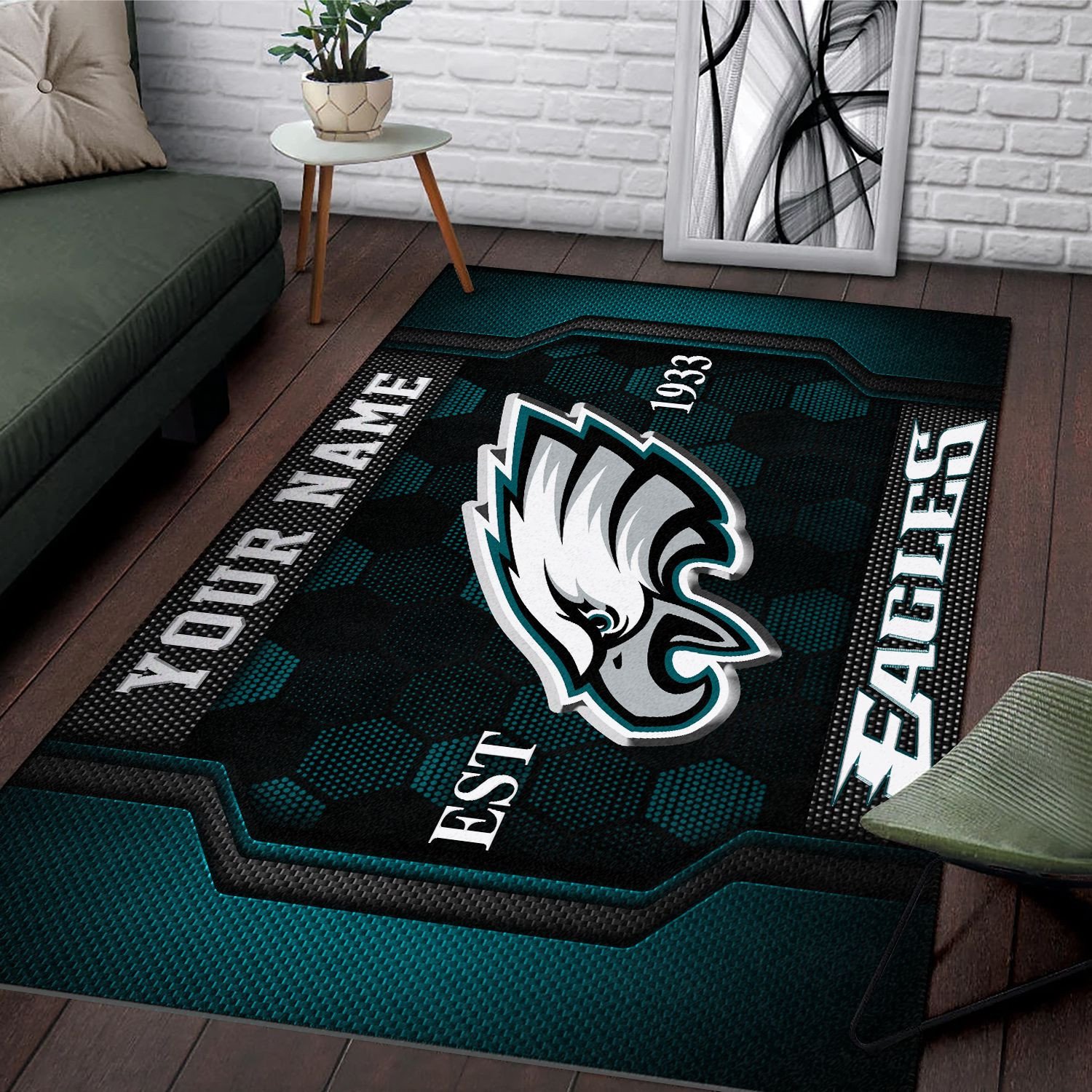Alternative view of Philadelphia Eagles Rectangle Rug Custom Your Family Name  2024 Versions, Football Team Rug, Football Fan Gifts, Home Decorations EHIVM-62268