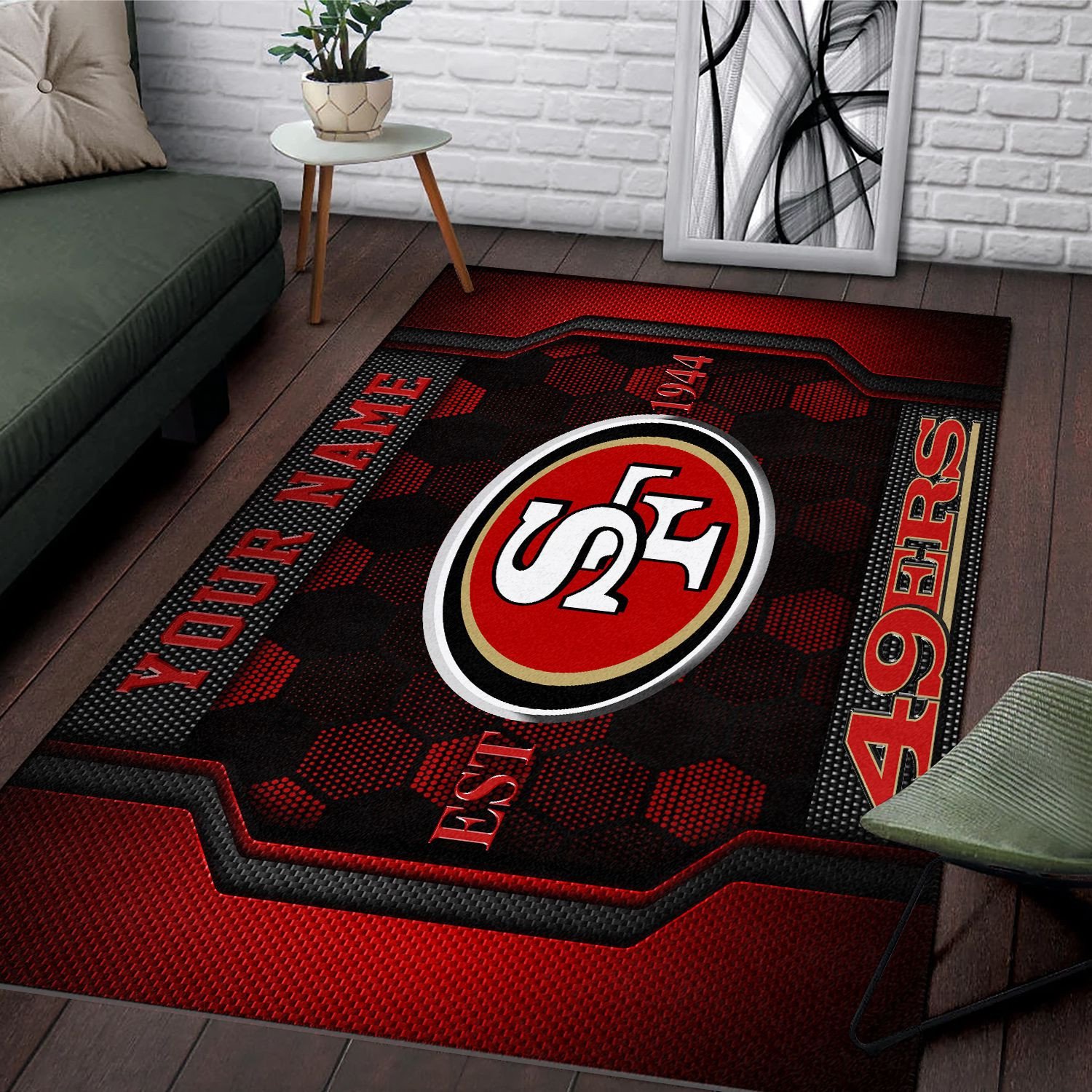Alternative view of San Francisco 49ers Rectangle Rug Custom Your Family Name  2024 Versions, Football Team Rug, Football Fan Gifts, Home Decorations EHIVM-62268