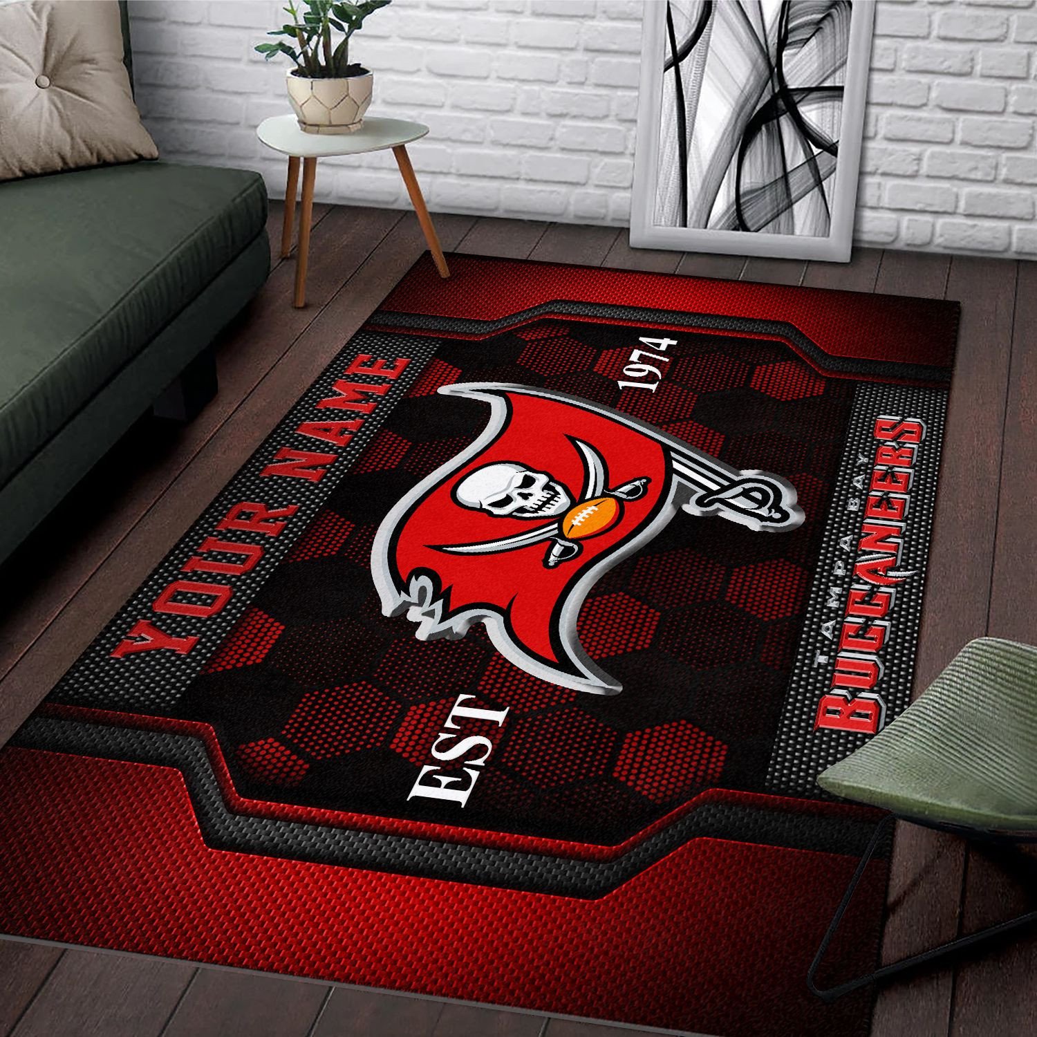 Alternative view of Tampa Bay Buccaneers Rectangle Rug Custom Your Family Name  2024 Versions, Football Team Rug, Football Fan Gifts, Home Decorations EHIVM-62268