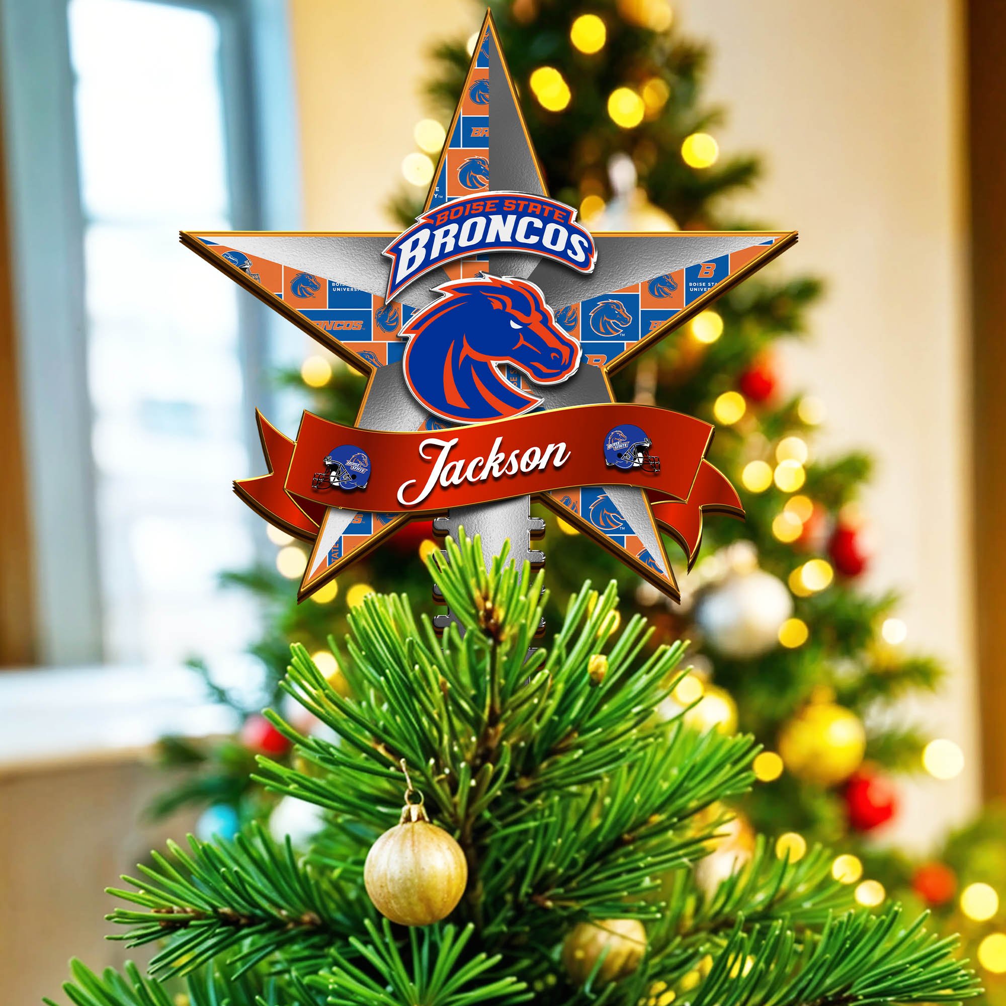 Boise State Broncos Tree Topper 2024 Version Personalized Your Name, Christmas Tree Decor, Christmas Gifts ETHY-62855