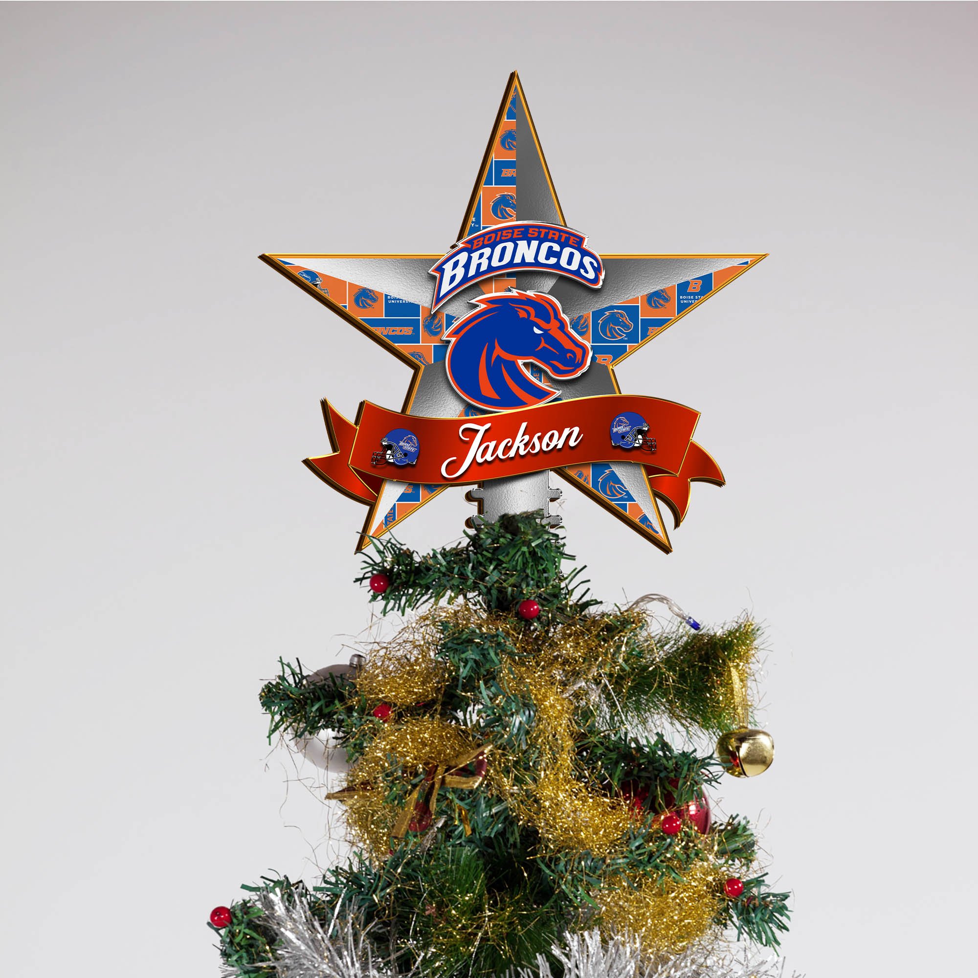 Alternative view of Boise State Broncos Tree Topper 2024 Version Personalized Your Name, Christmas Tree Decor, Christmas Gifts ETHY-62855