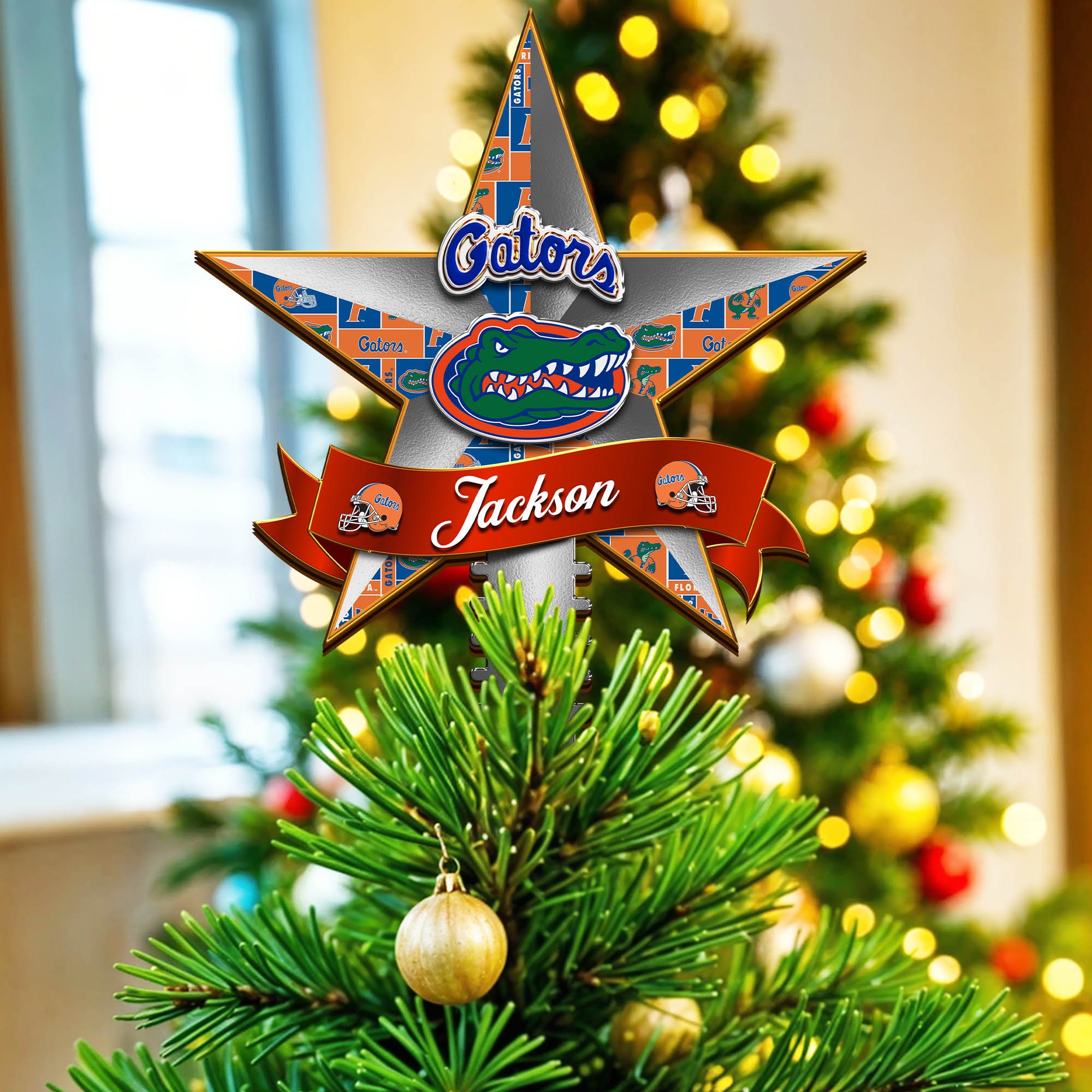 Florida Gators Tree Topper 2024 Version Personalized Your Name, Christmas Tree Decor, Christmas Gifts ETHY-62855