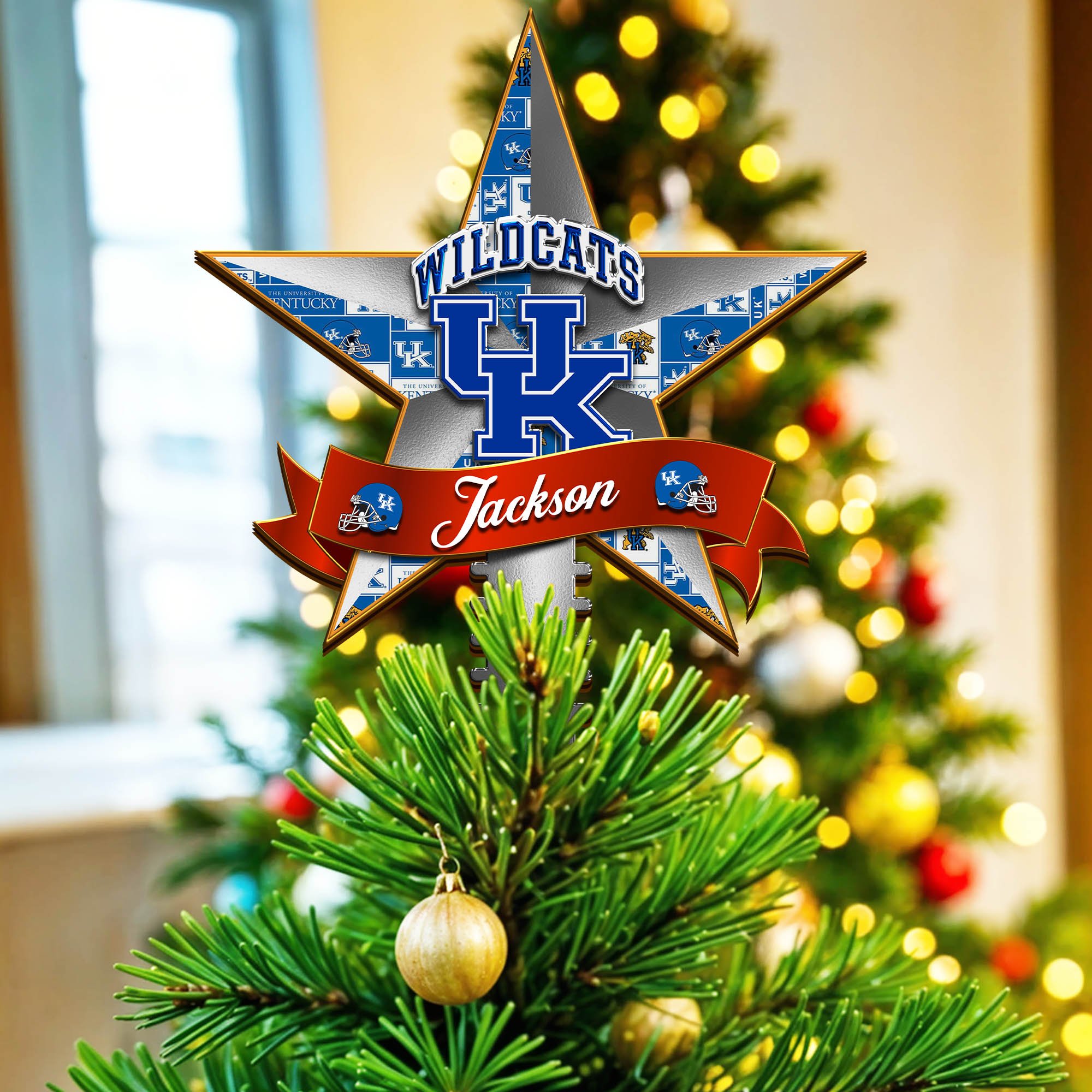 Kentucky Wildcats Tree Topper 2024 Version Personalized Your Name, Christmas Tree Decor, Christmas Gifts ETHY-62855