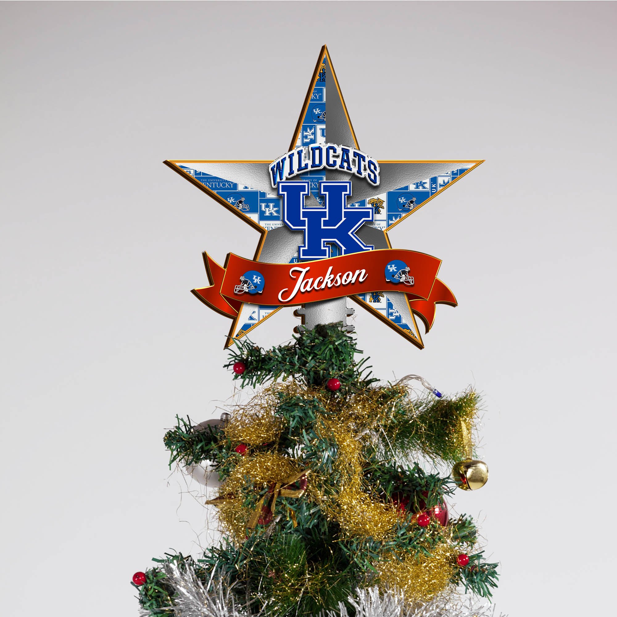 Alternative view of Kentucky Wildcats Tree Topper 2024 Version Personalized Your Name, Christmas Tree Decor, Christmas Gifts ETHY-62855