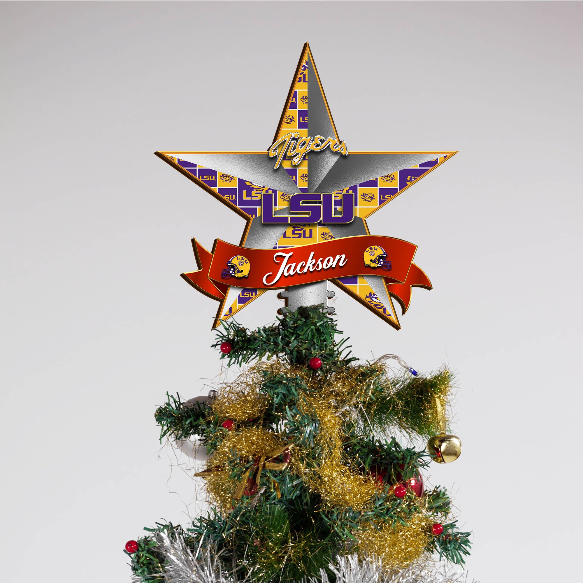 Alternative view of LSU TIGERS Tree Topper 2024 Version Personalized Your Name, Christmas Tree Decor, Christmas Gifts ETHY-62855