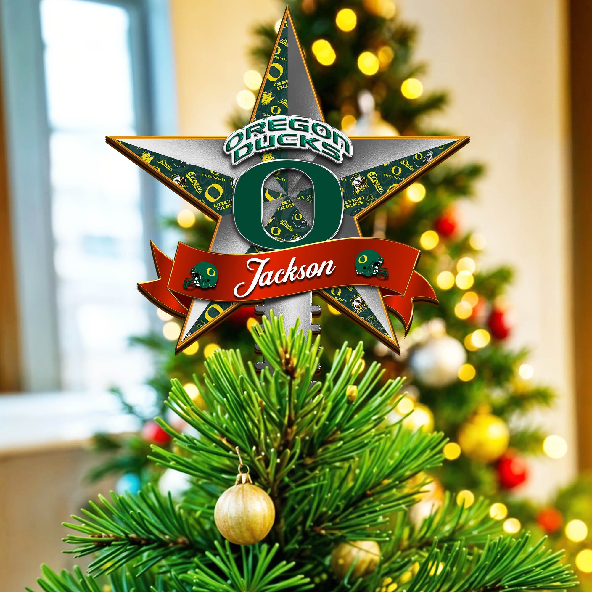 Oregon Ducks Tree Topper 2024 Version Personalized Your Name, Christmas Tree Decor, Christmas Gifts ETHY-62855