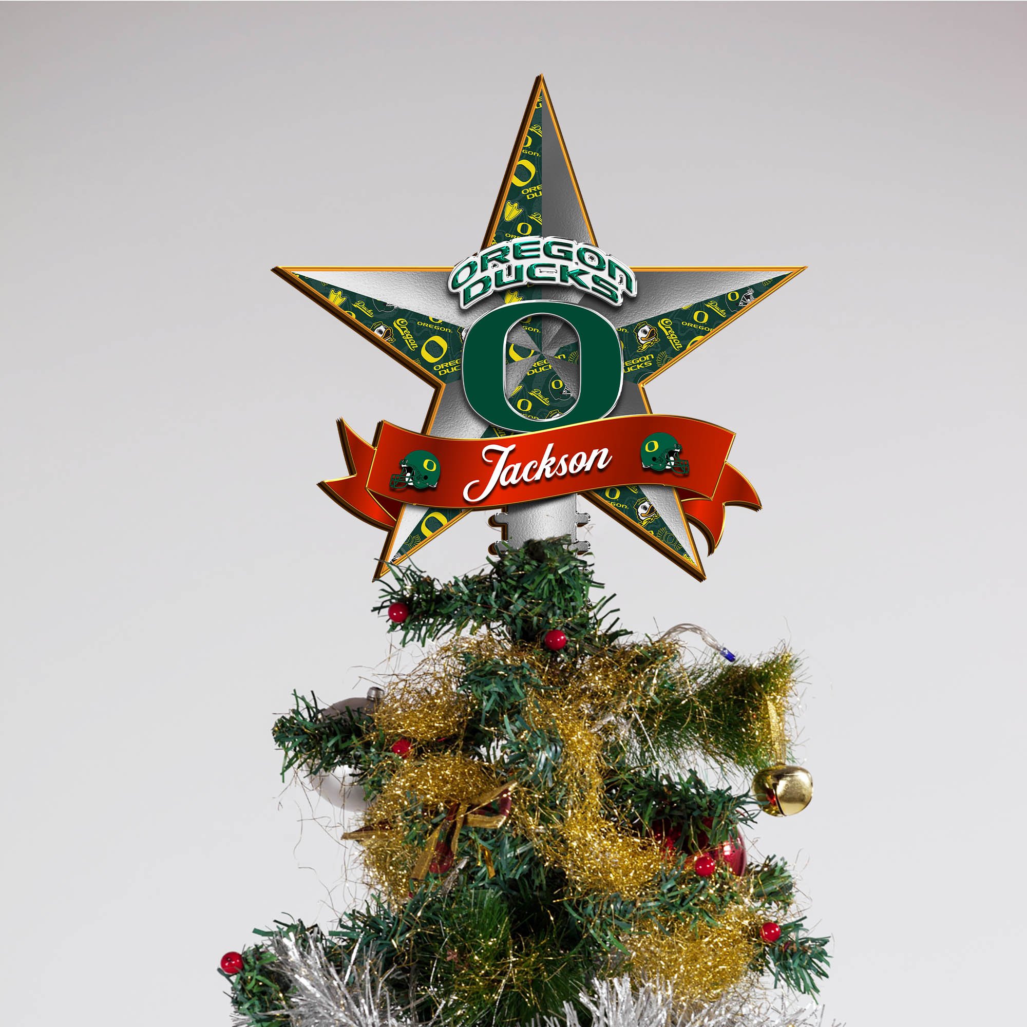 Alternative view of Oregon Ducks Tree Topper 2024 Version Personalized Your Name, Christmas Tree Decor, Christmas Gifts ETHY-62855