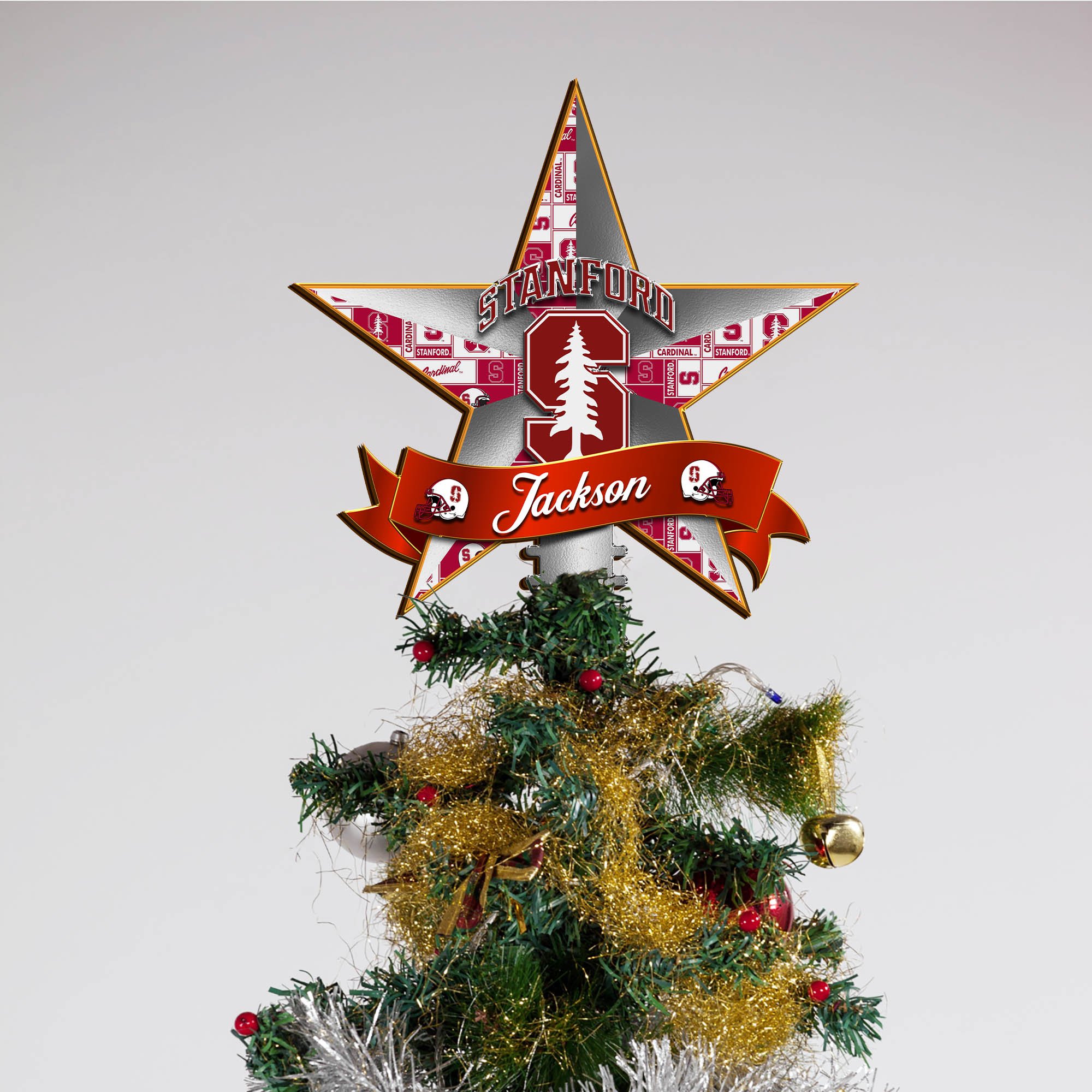 Alternative view of Stanford Cardinal Tree Topper 2024 Version Personalized Your Name, Christmas Tree Decor, Christmas Gifts ETHY-62855