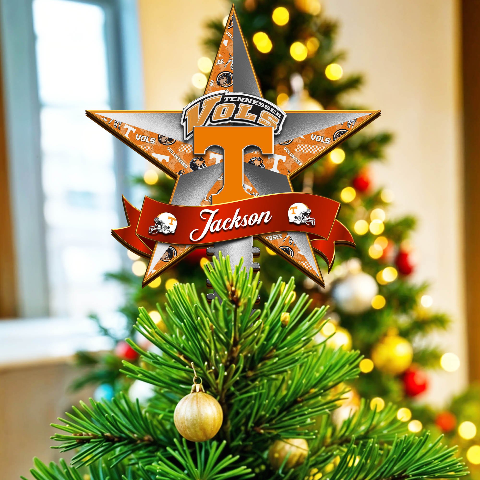 Tennessee Volunteers Tree Topper 2024 Version Personalized Your Name, Christmas Tree Decor, Christmas Gifts ETHY-62855