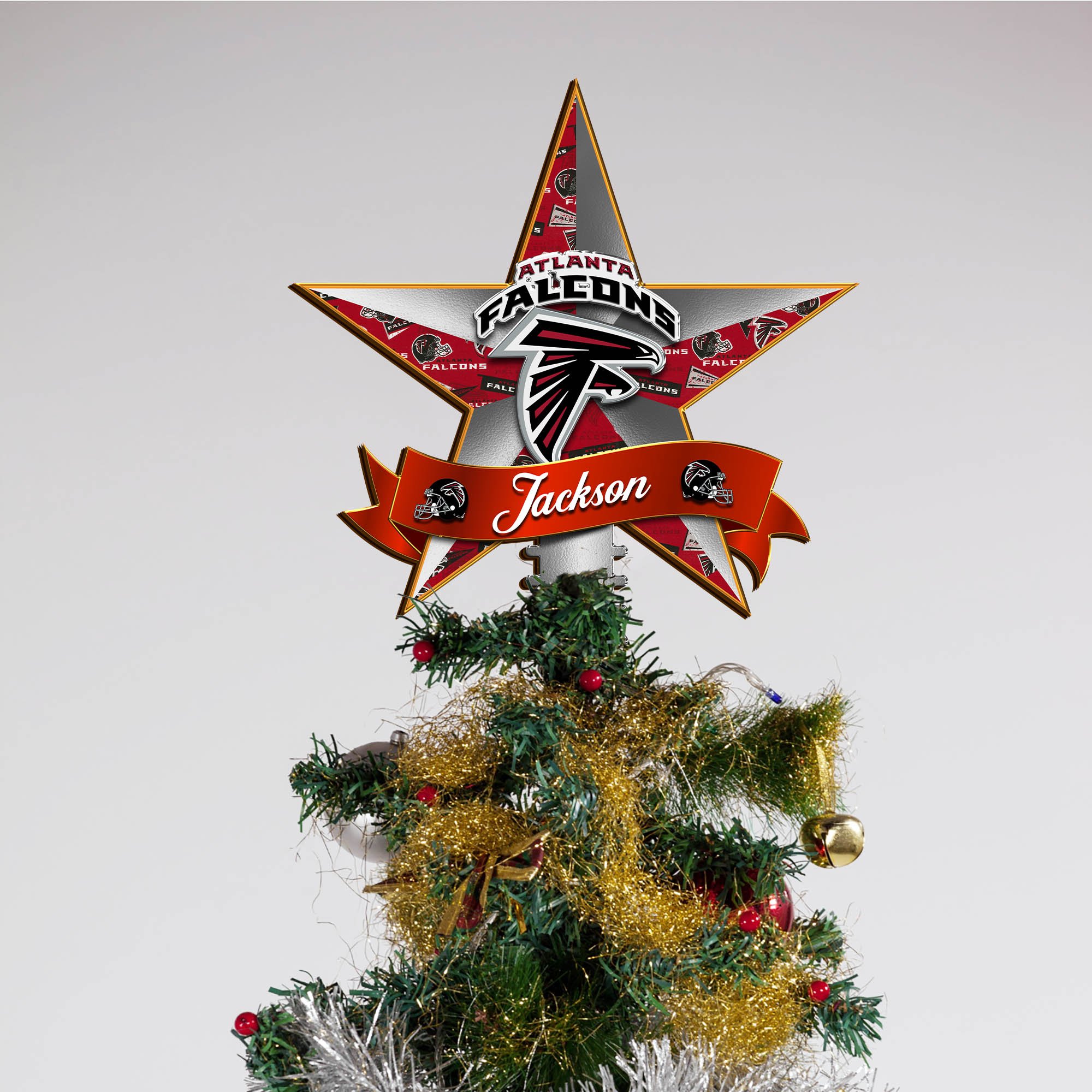 Alternative view of Atlanta Falcons Tree Topper 2024 Version Personalized Your Name, Christmas Tree Decor, Christmas Gifts ETHY-62855