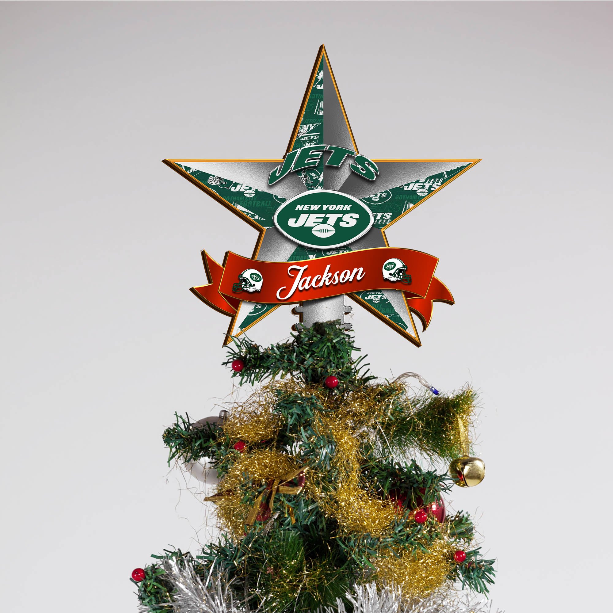 Alternative view of New York Jets Tree Topper 2024 Version Personalized Your Name, Christmas Tree Decor, Christmas Gifts ETHY-62855