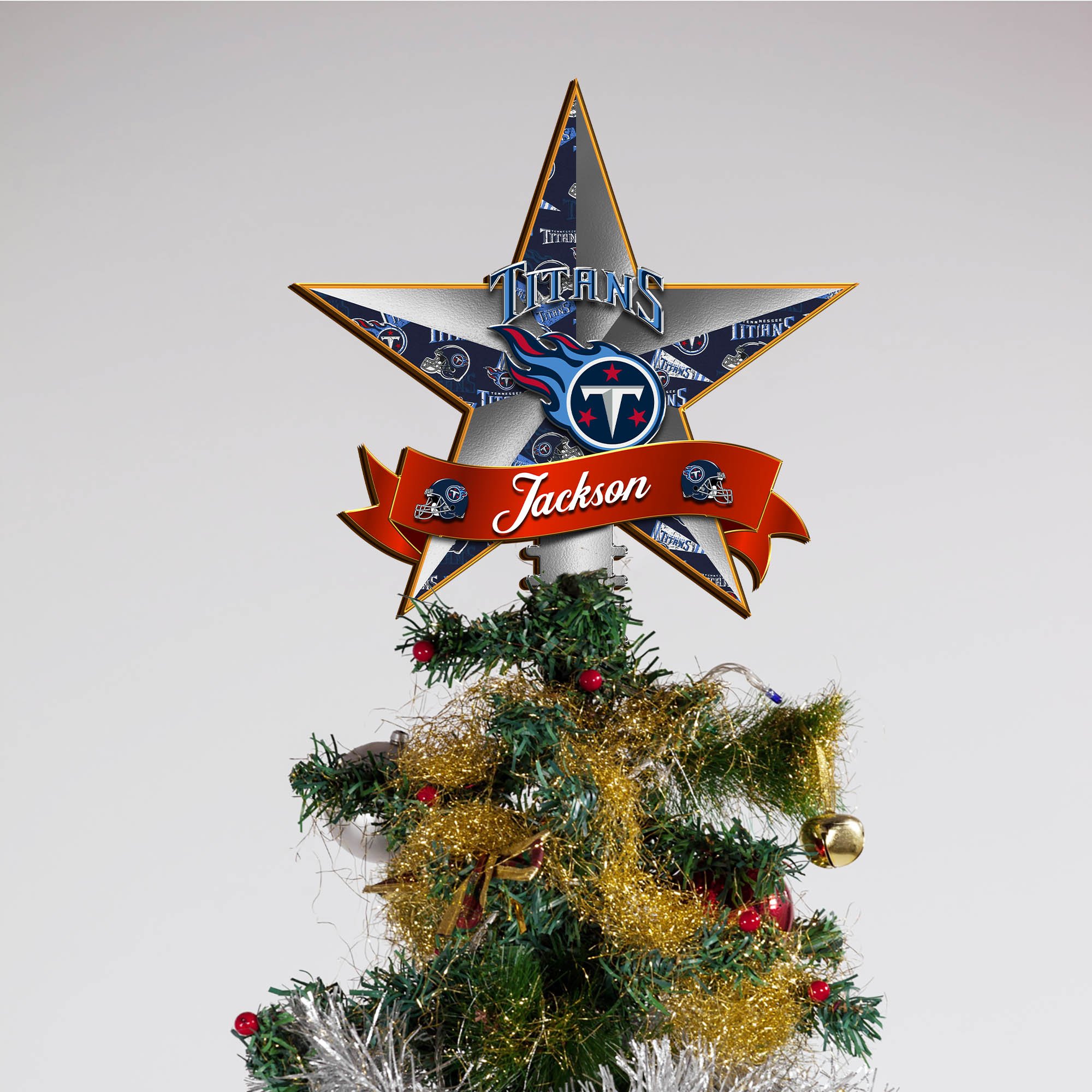 Alternative view of Tennessee Titans Tree Topper 2024 Version Personalized Your Name, Christmas Tree Decor, Christmas Gifts ETHY-62855