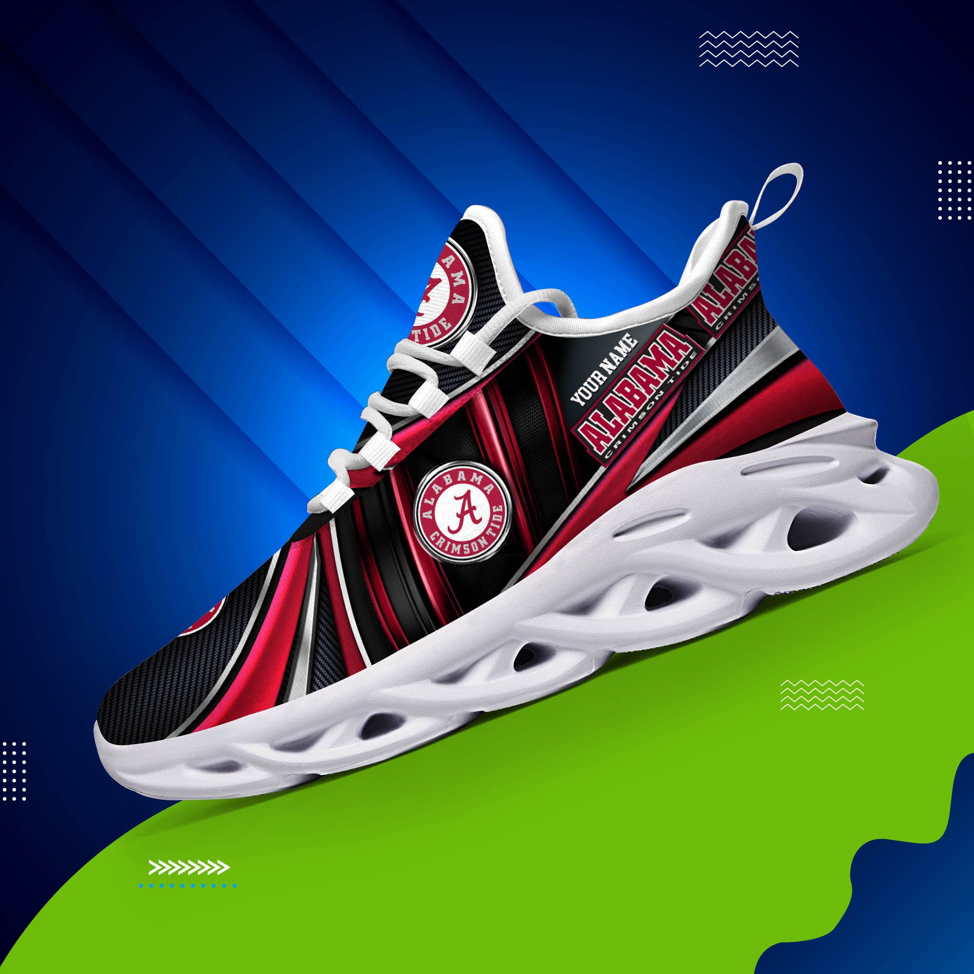 Alternative view of Alabama Crimson Tide White C Sneakers 2024 Version Personalized Your Name, Sport Team Sneakers, Sport Gifts ETHY-62892