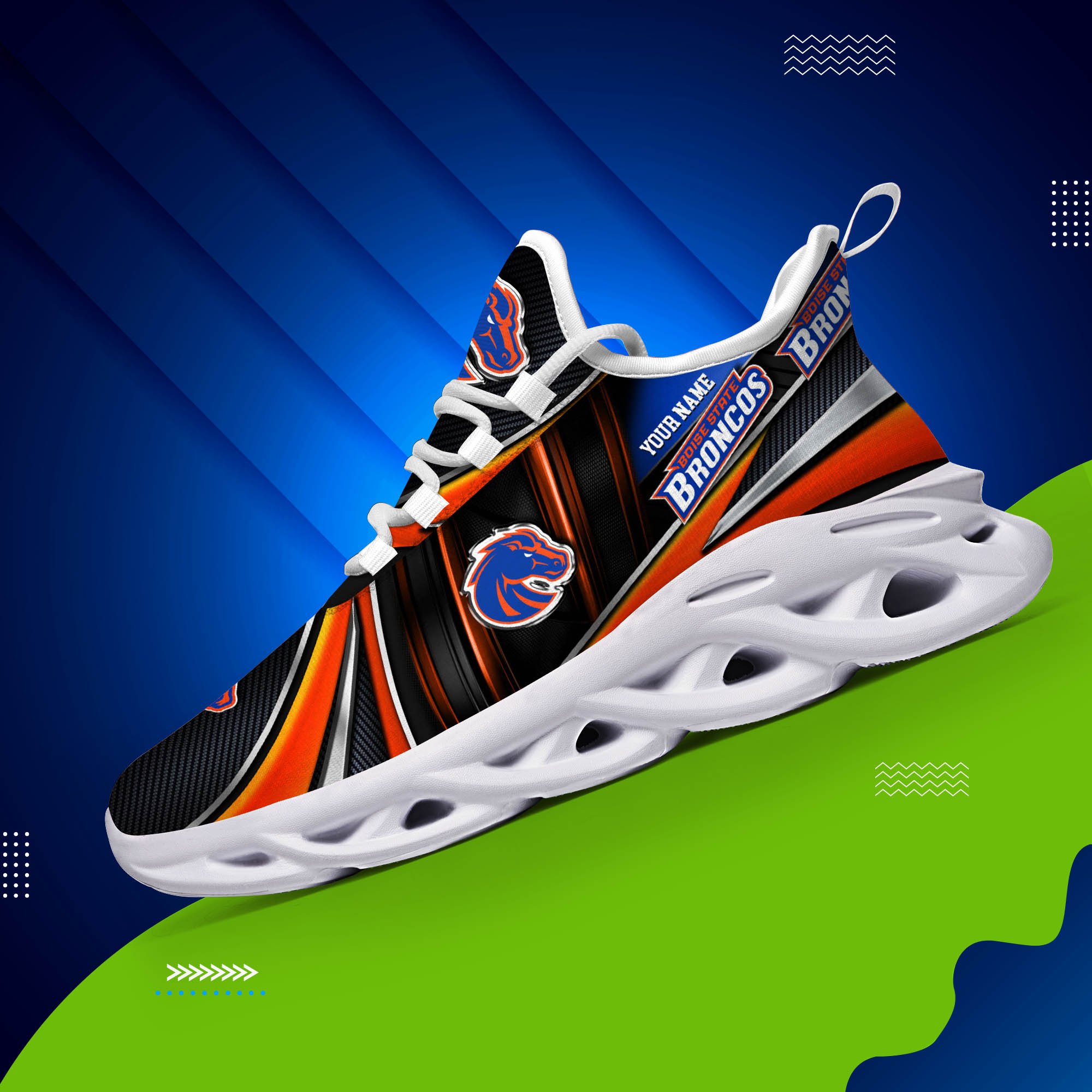 Alternative view of Boise State Broncos White C Sneakers 2024 Version Personalized Your Name, Sport Team Sneakers, Sport Gifts ETHY-62892