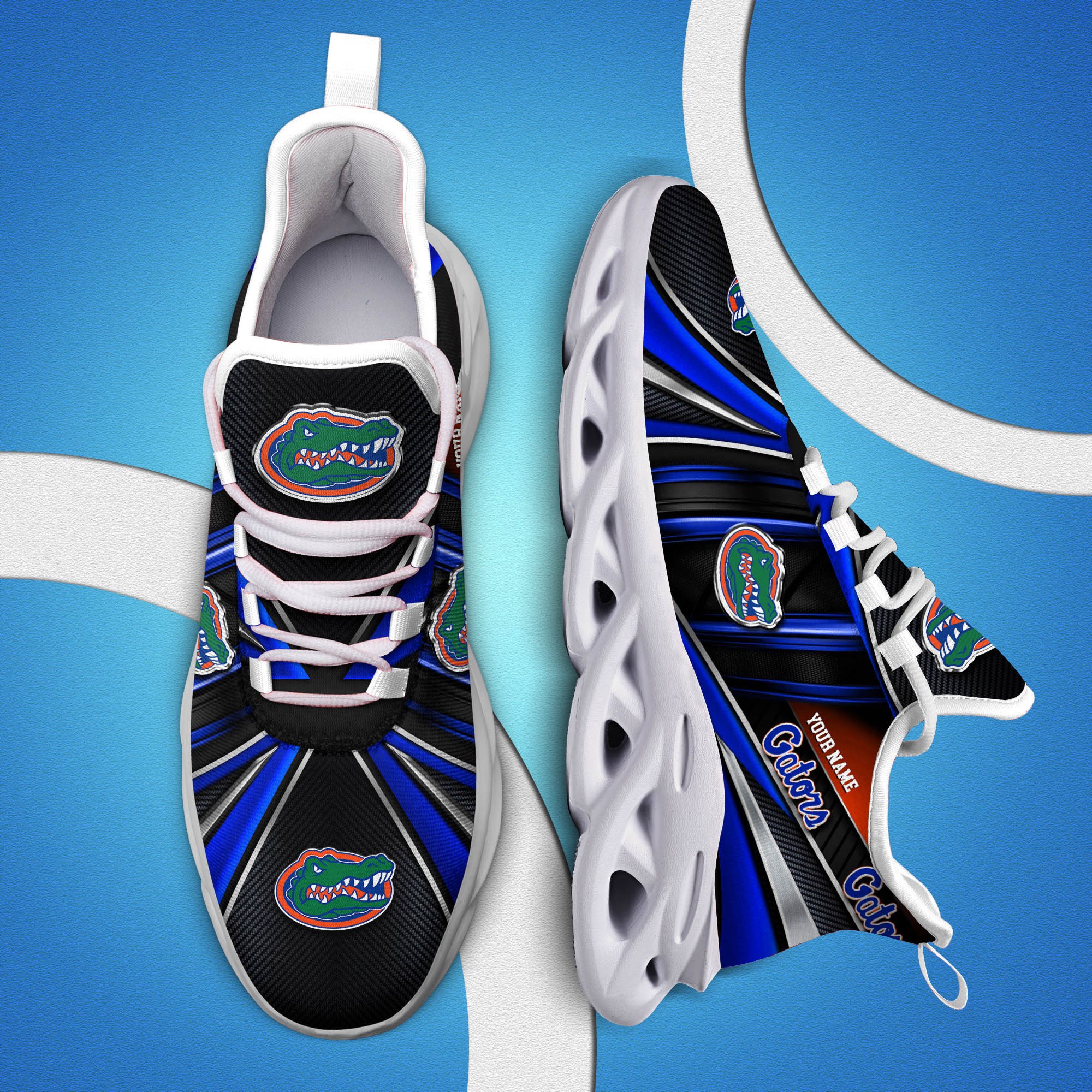 Florida Gators White C Sneakers 2024 Version Personalized Your Name, Sport Team Sneakers, Sport Gifts ETHY-62892