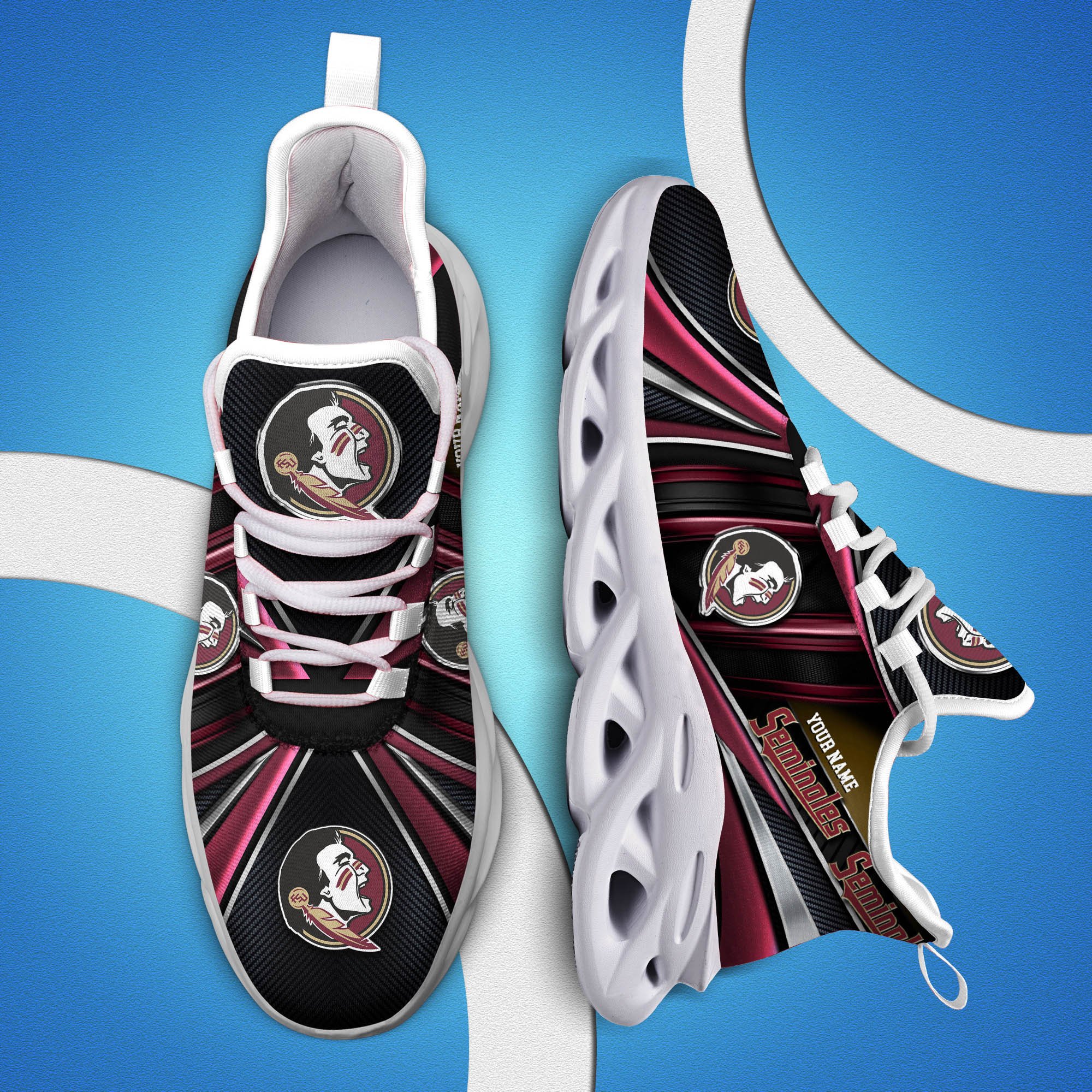 Florida State Seminoles White C Sneakers 2024 Version Personalized Your Name, Sport Team Sneakers, Sport Gifts ETHY-62892