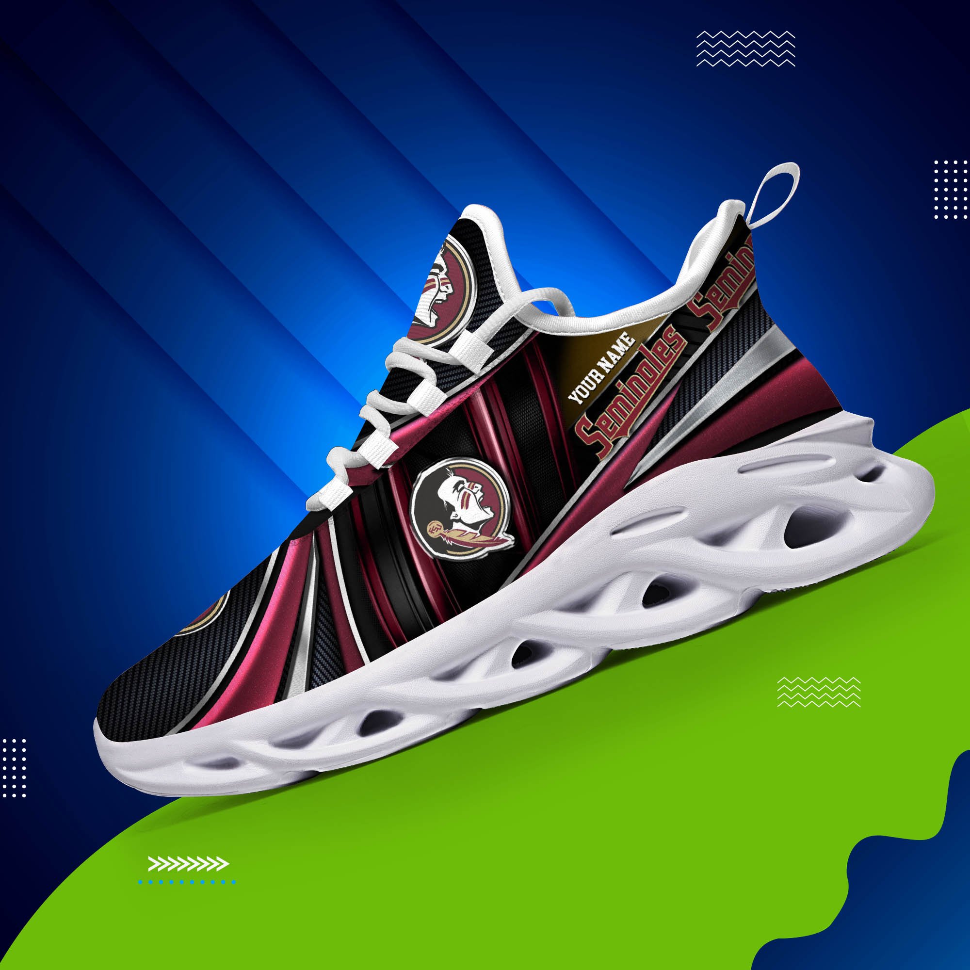 Alternative view of Florida State Seminoles White C Sneakers 2024 Version Personalized Your Name, Sport Team Sneakers, Sport Gifts ETHY-62892
