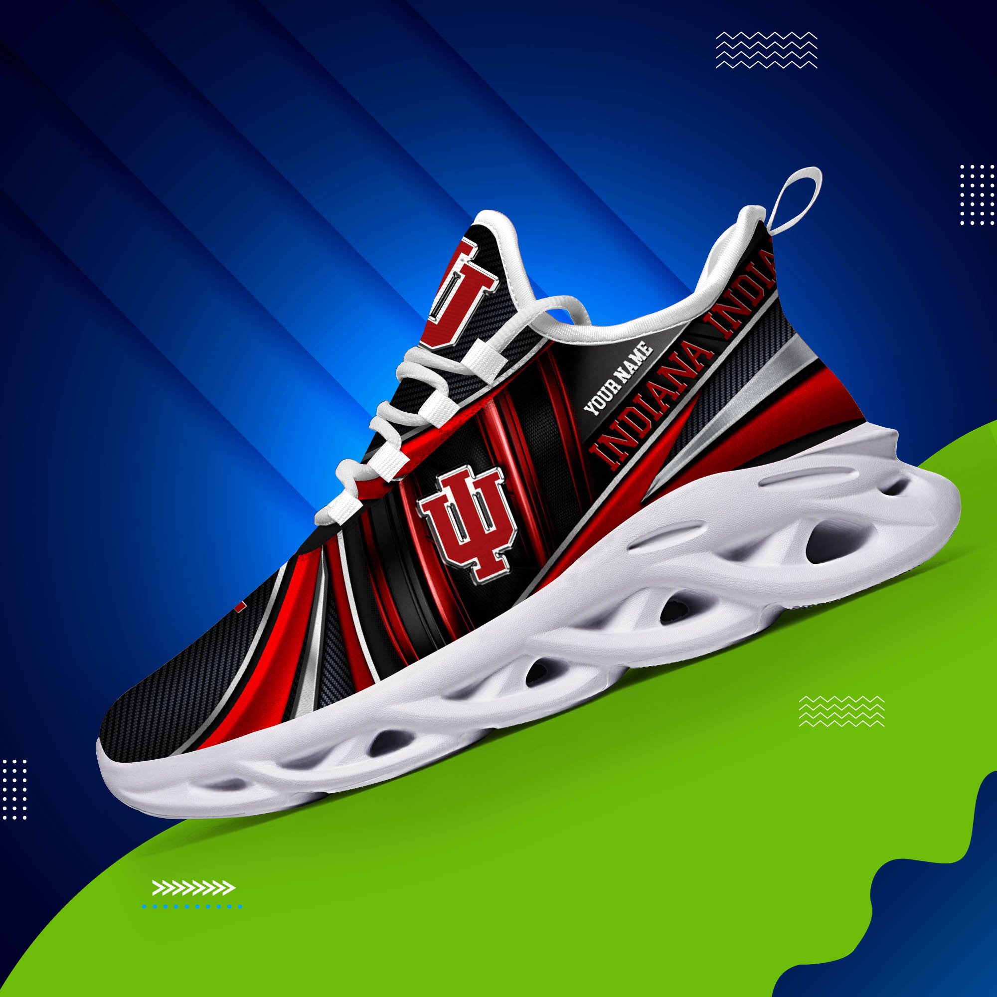 Alternative view of Indiana Hoosiers White C Sneakers 2024 Version Personalized Your Name, Sport Team Sneakers, Sport Gifts ETHY-62892