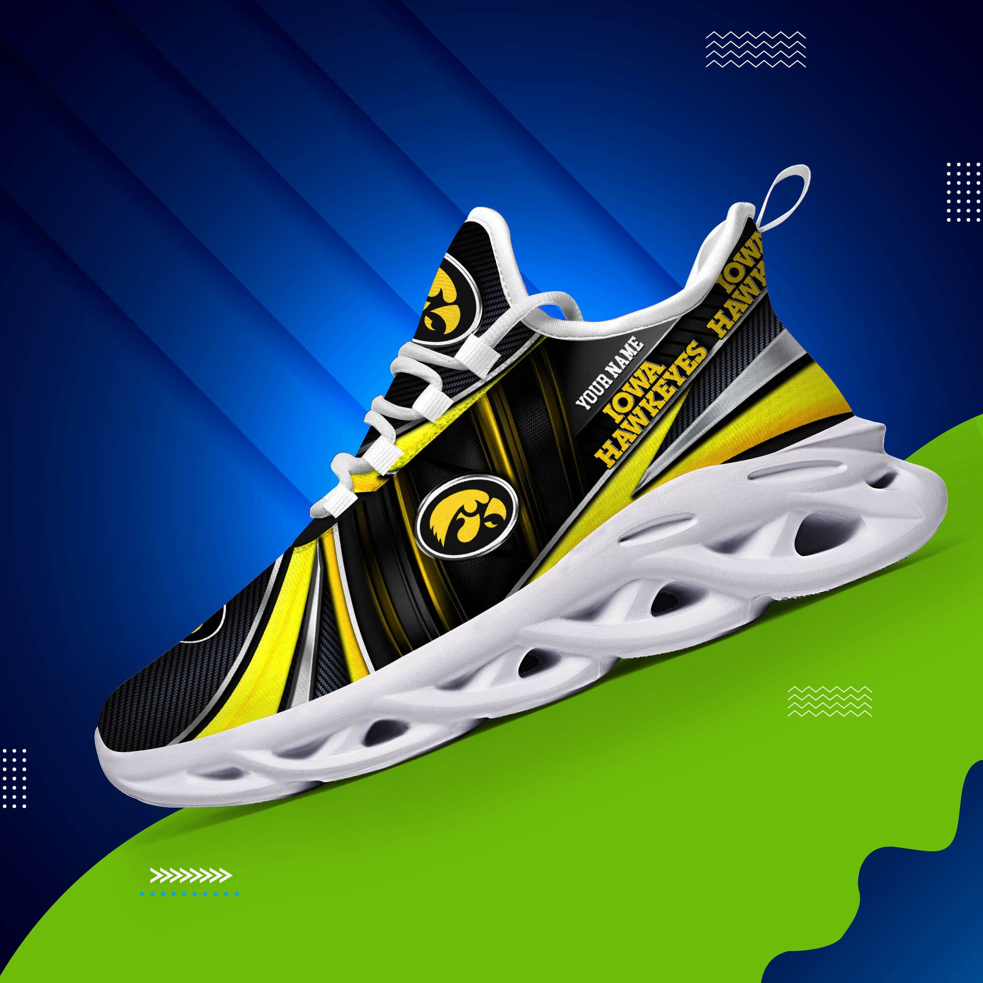 Alternative view of Iowa Hawkeyes White C Sneakers 2024 Version Personalized Your Name, Sport Team Sneakers, Sport Gifts ETHY-62892