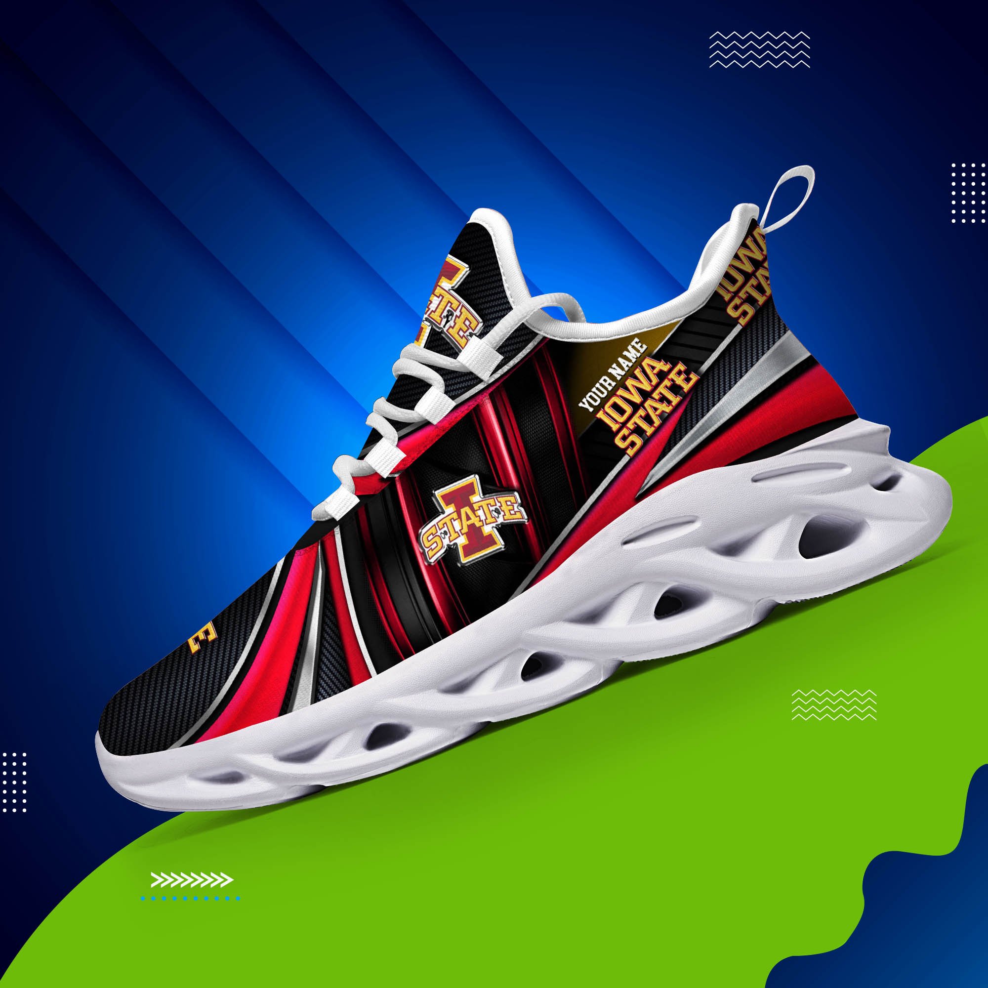 Alternative view of Iowa State Cyclones White C Sneakers 2024 Version Personalized Your Name, Sport Team Sneakers, Sport Gifts ETHY-62892
