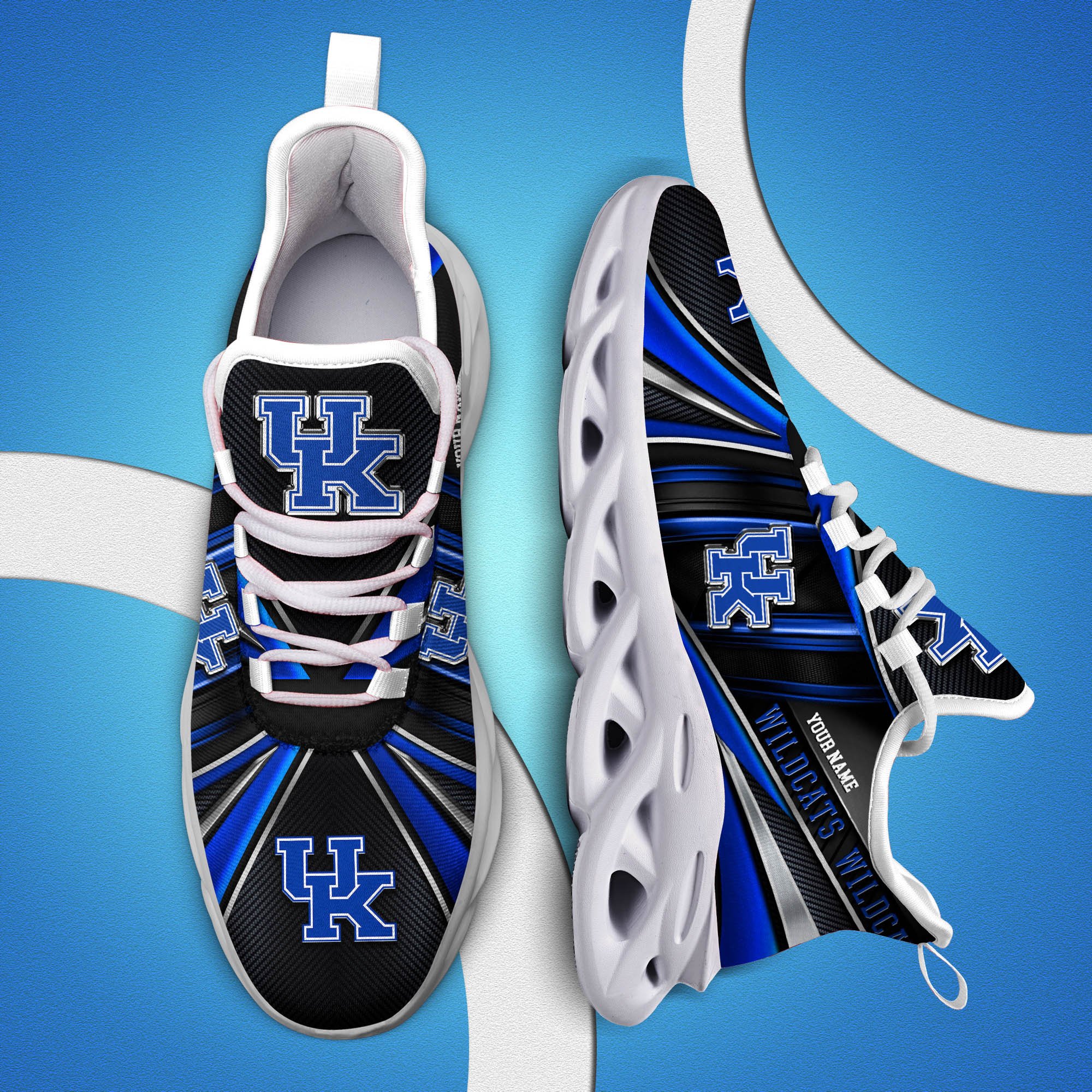 Kentucky Wildcats White C Sneakers 2024 Version Personalized Your Name, Sport Team Sneakers, Sport Gifts ETHY-62892